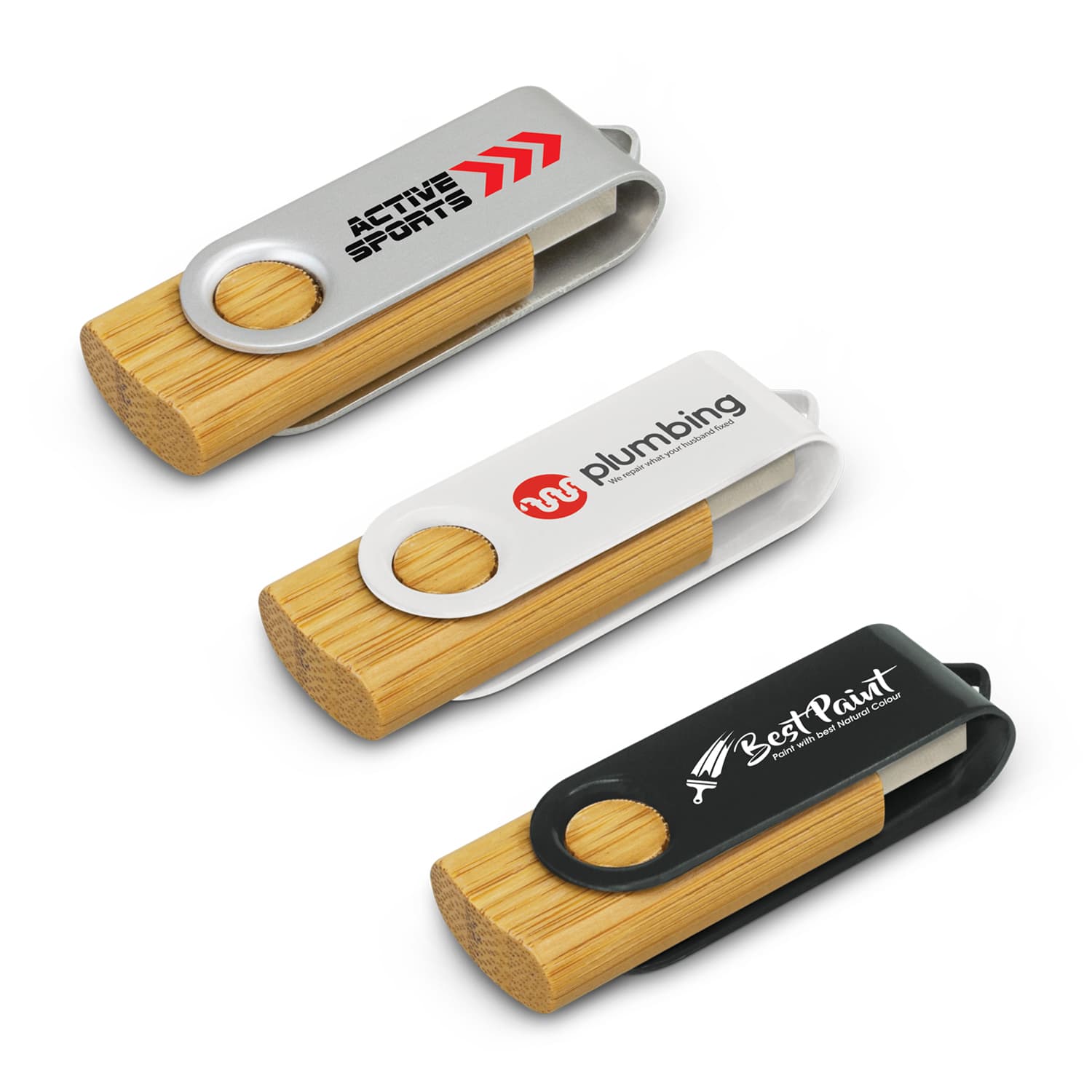 Helix 4GB Bamboo Flash Drive | USB Drives No Minimum | Custom USB Design