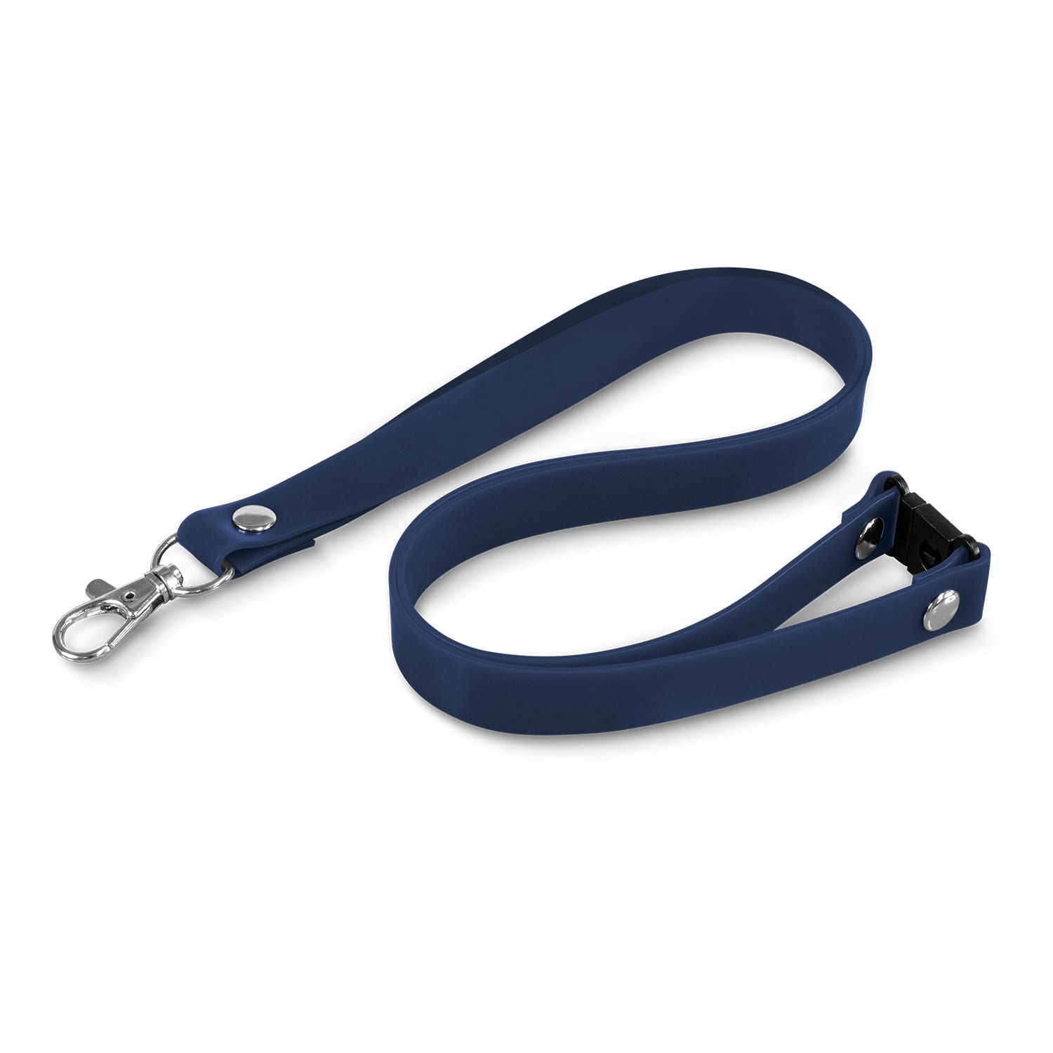 Silicone Lanyard - 117053 Image Navy