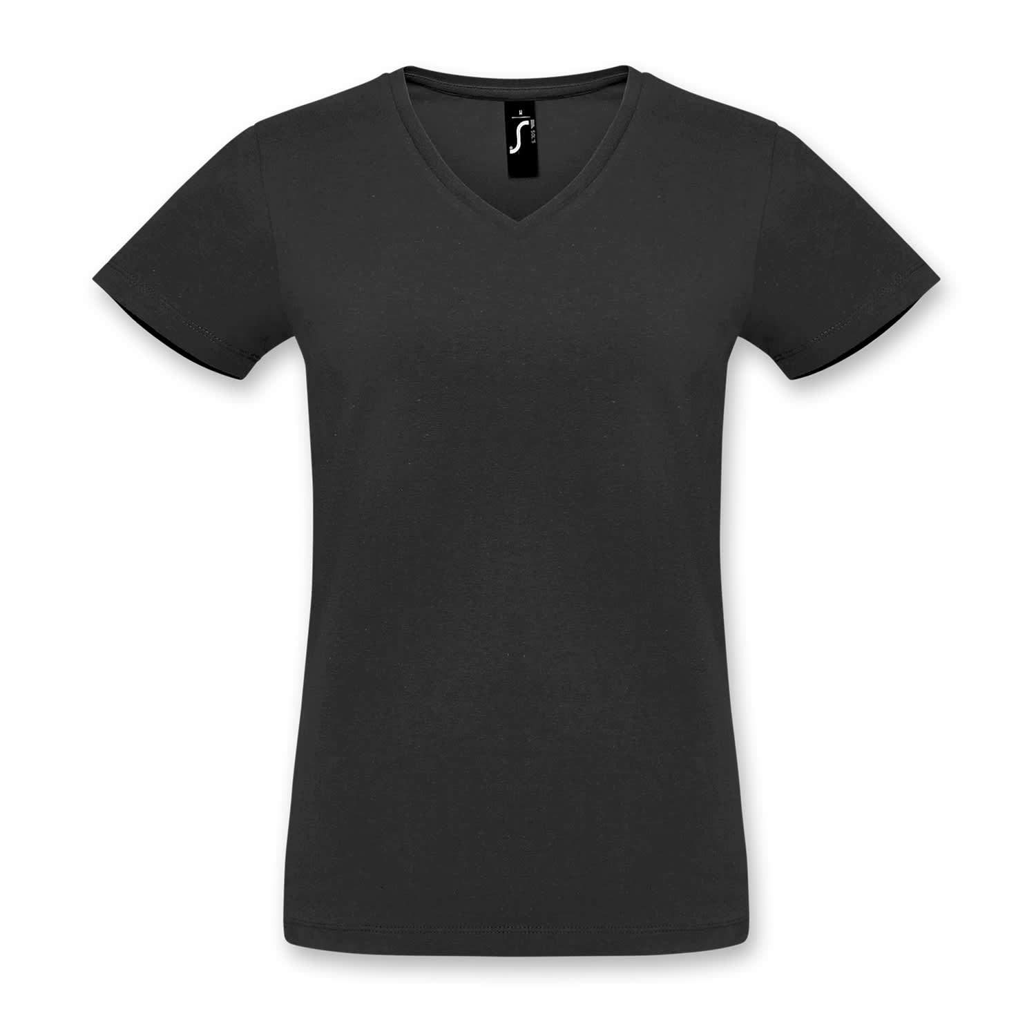 SOLS Imperial Womens V Neck T-Shirt - 118083 Image Deep Black