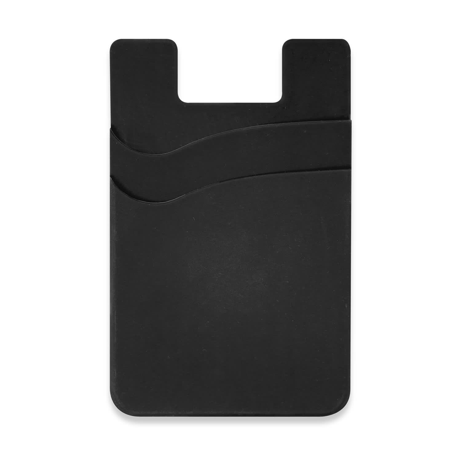 Dual Silicone Phone Wallet - Full Colour - 118674 Image Black