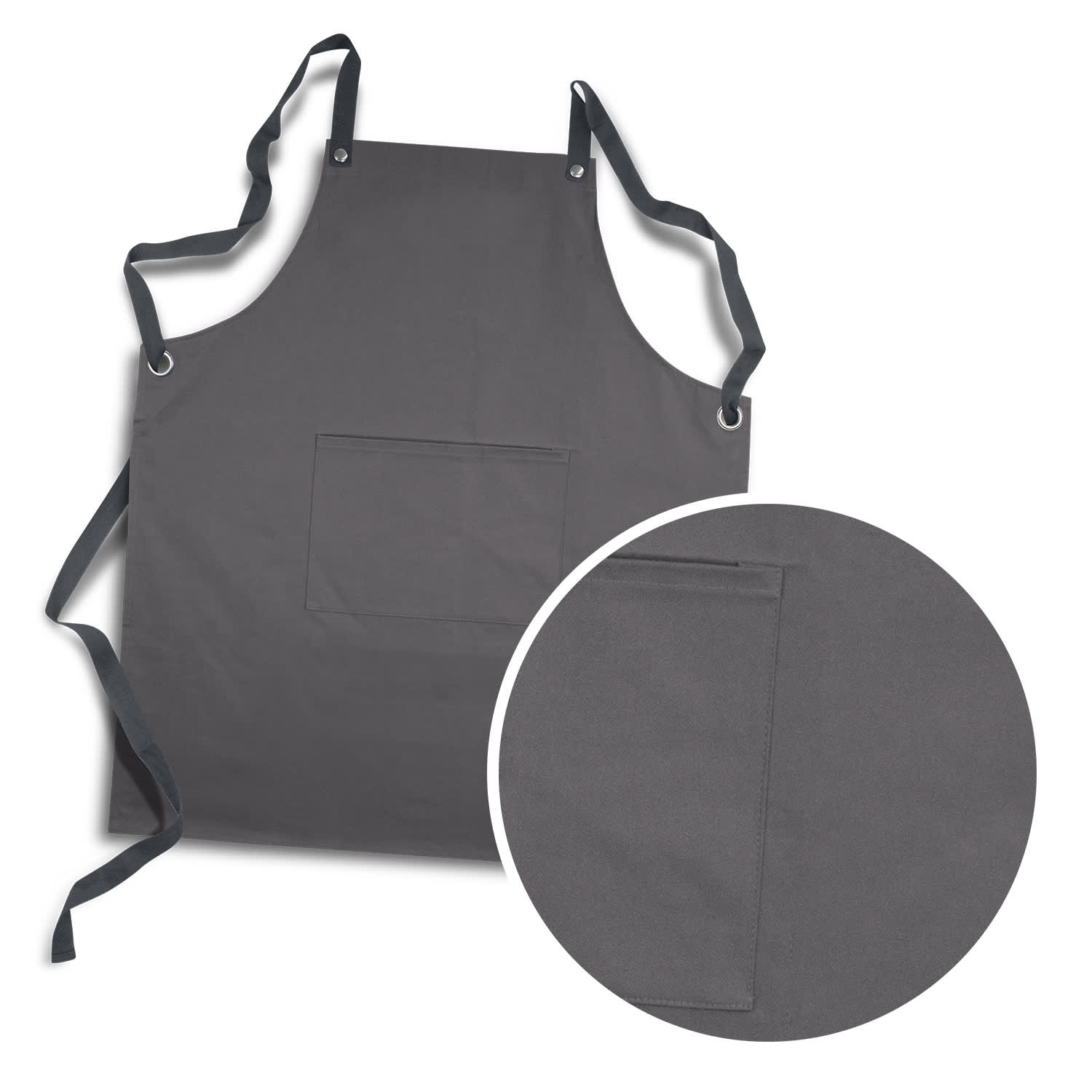Cuisine Bib Apron - Mix and Match - 120089 Image Grey