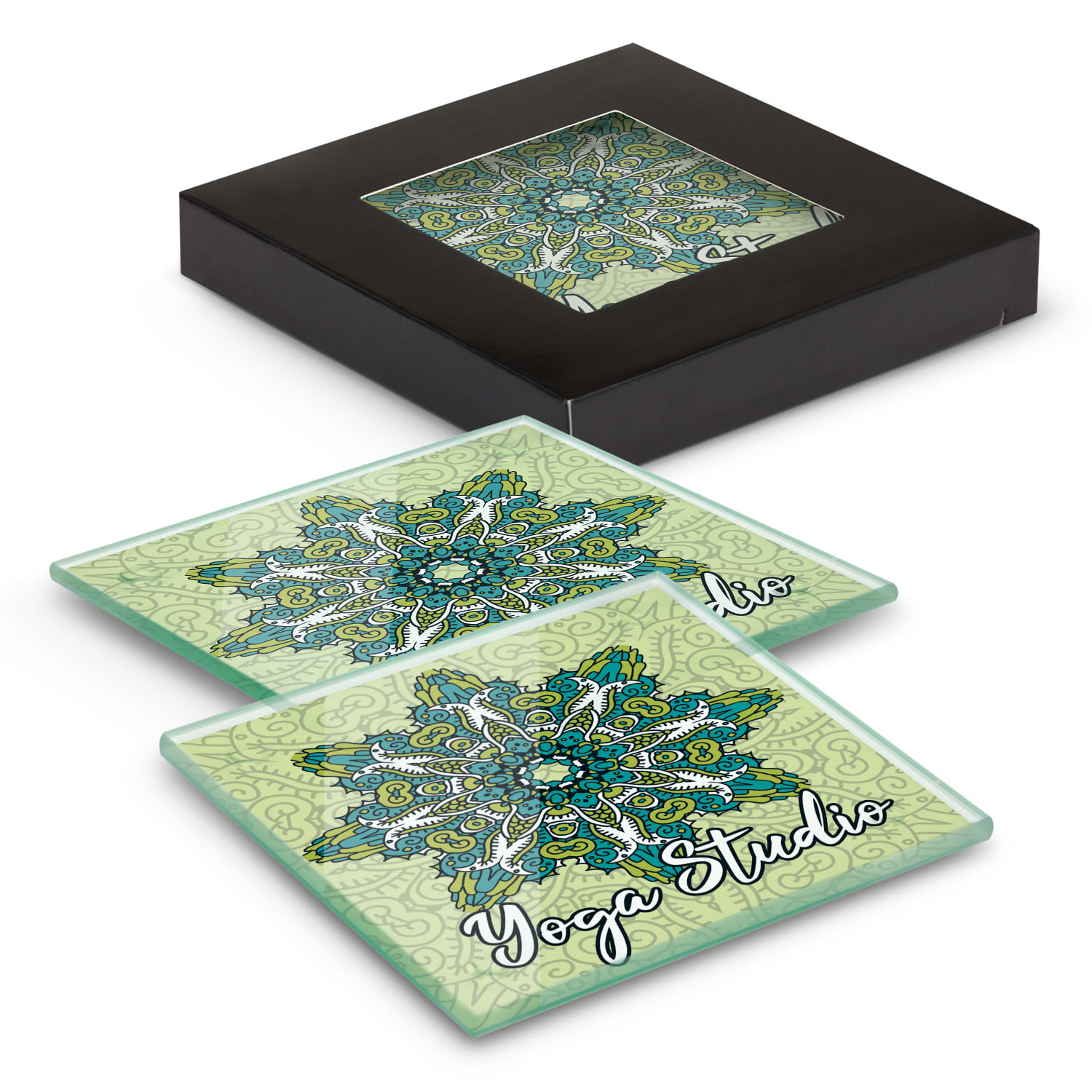 Venice Glass Coaster Set of 2 Square - Full Colour | Custom Coasters NZ | Custom Printed Coasters NZ