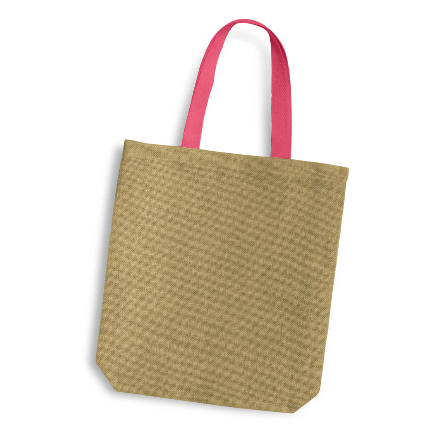 Thera Jute Tote Bag - Coloured Handles - 120518 Image Red