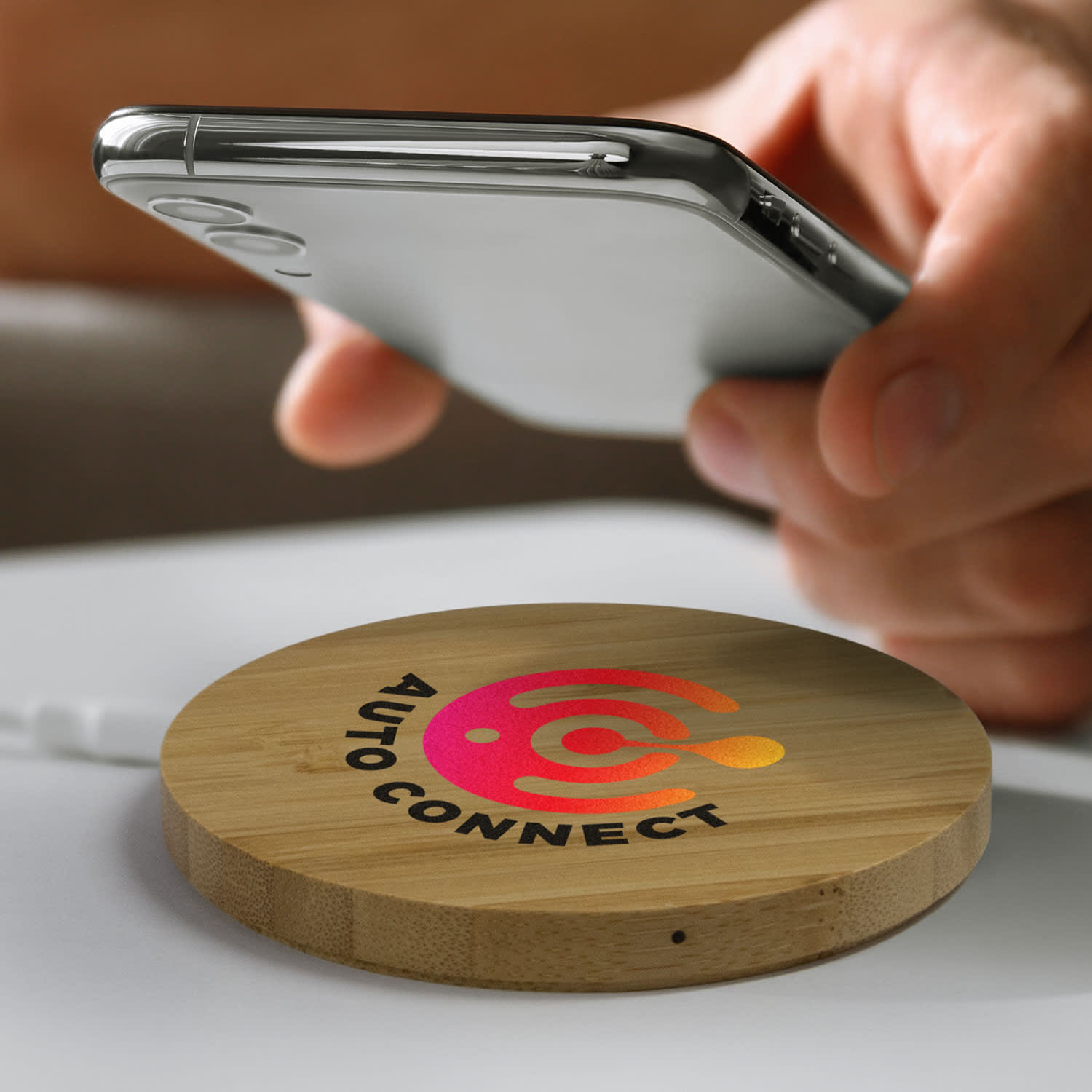 Vita Bamboo Wireless Charger - Round - 120613 Image 