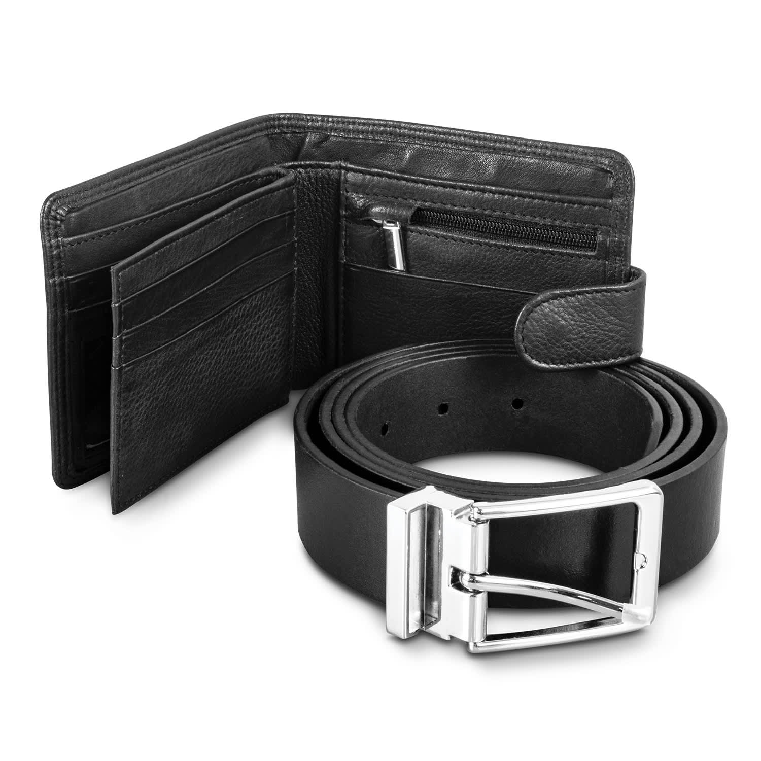 Pierre Cardin Leather Wallet Belt Gift Set - 121124 Image Black