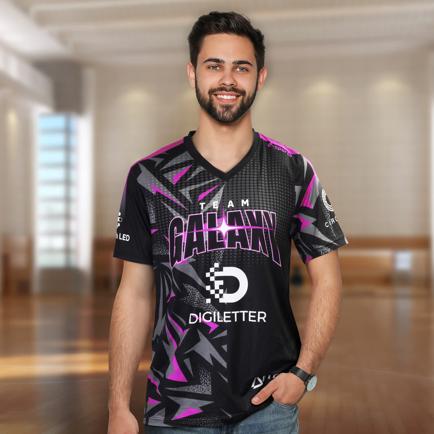 Custom Mens Sports V-Neck T- Shirt - 121158 Image