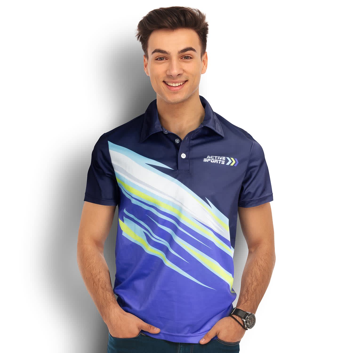 Custom Mens Sports Polo | Sublimation Shirt Printing | Custom Sublimation Apparel NZ