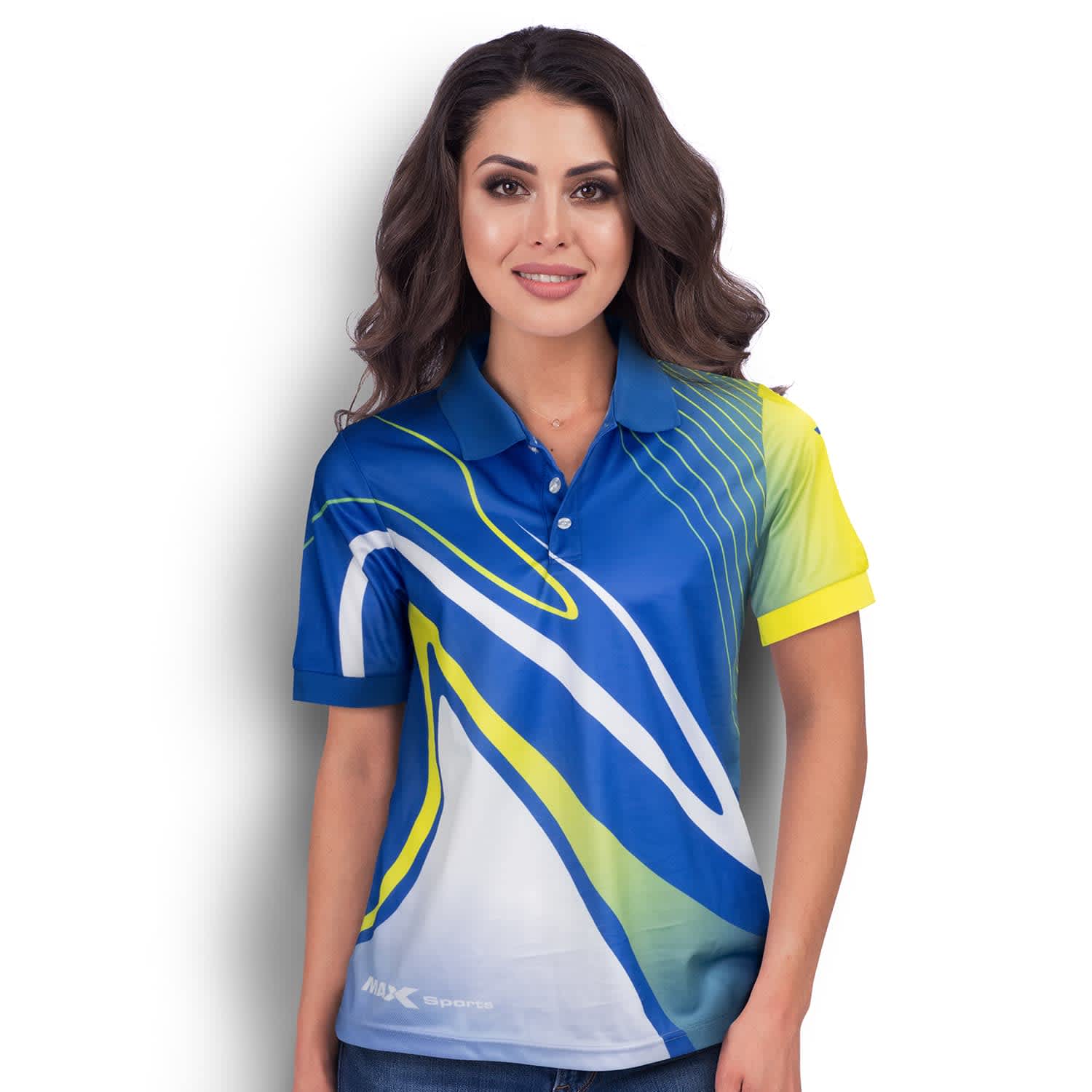 Custom Womens Premium Sports Polo | Sublimation Shirt Printing | Custom Sublimation Apparel NZ