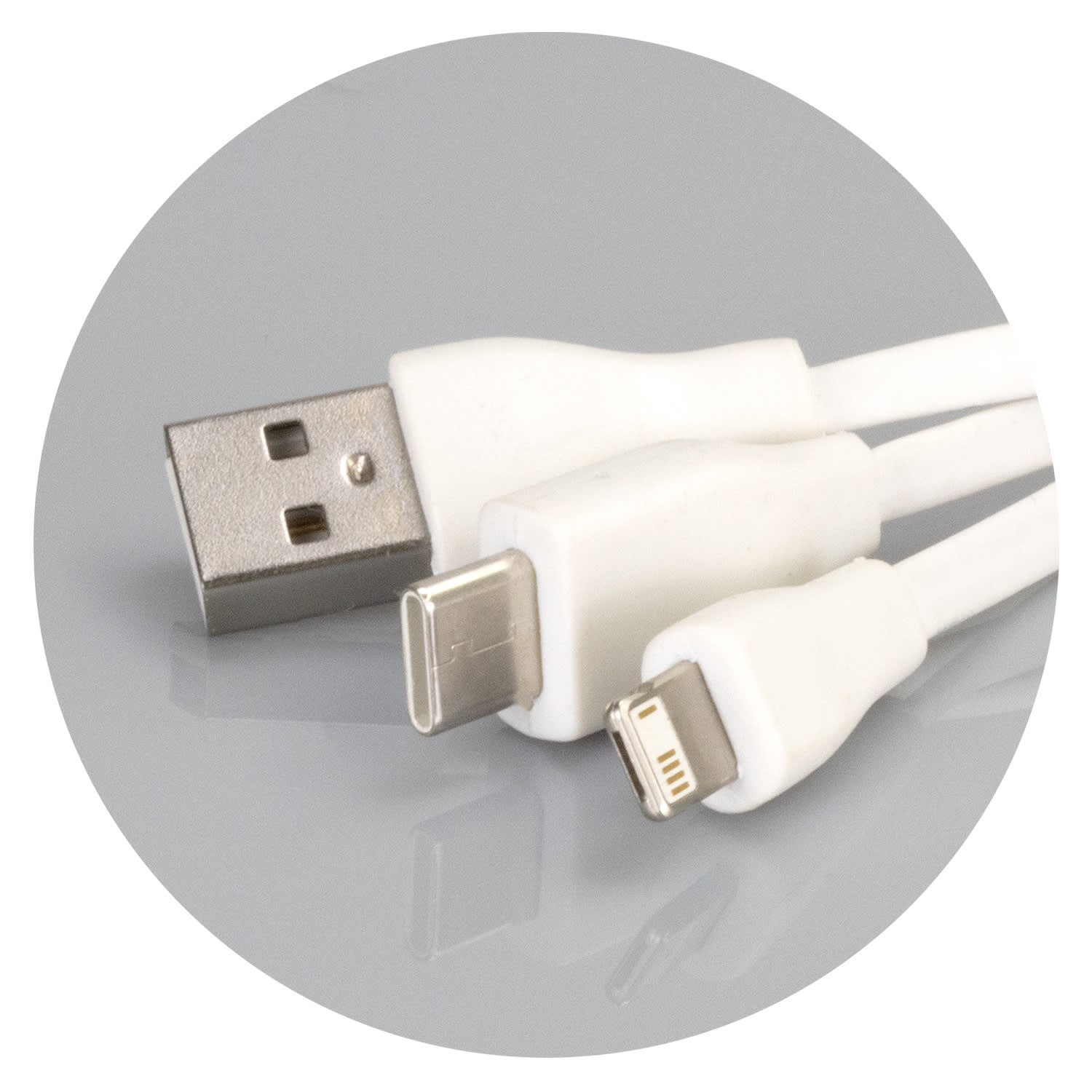 Bamboo Charging Cable Key Ring - Round - 121411 Image