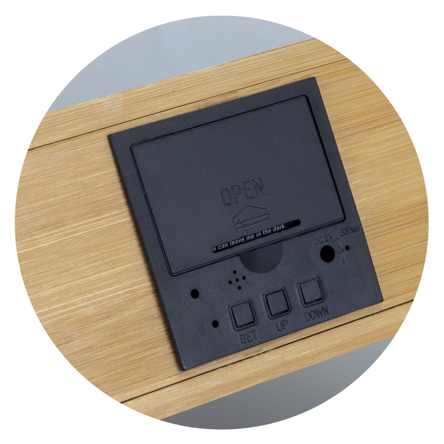 Bamboo Wireless Charging Clock - 121419 Image 