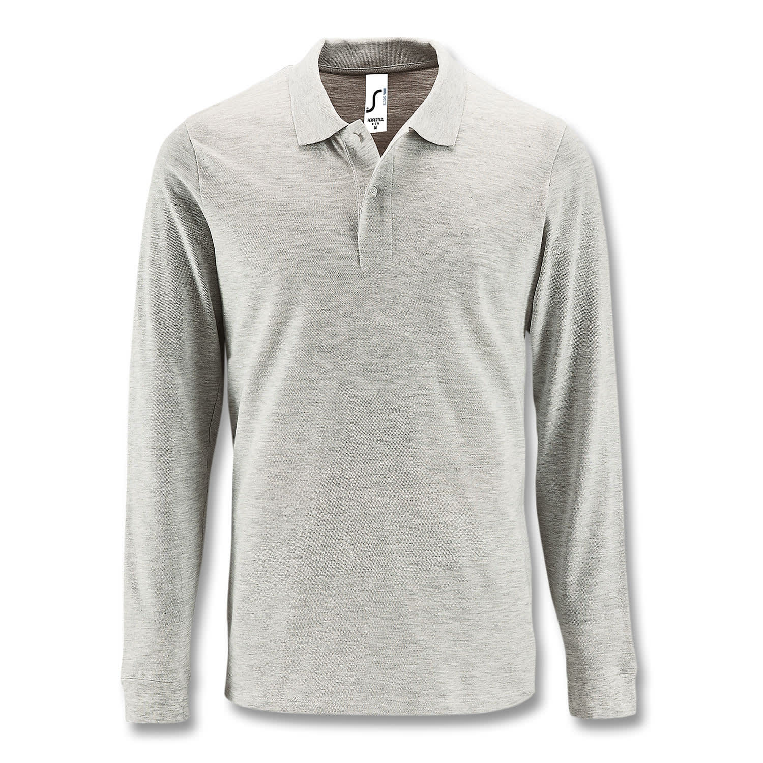 SOLS Perfect Men's Long Sleeve Polo - 121710 Image Ash