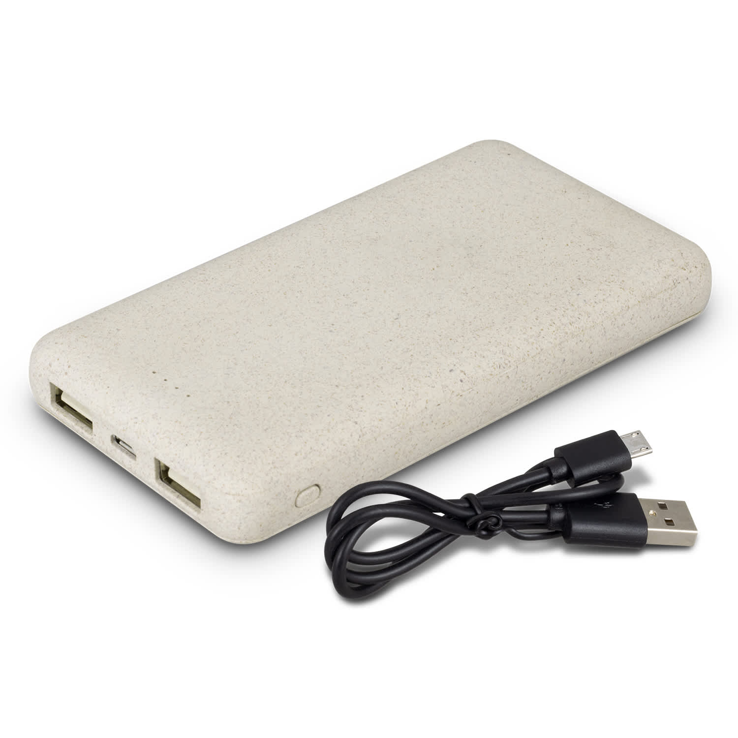 Alias 10,000mAh Power Bank - Eco-Friendly Wheat Straw & ABS Charger with LED Power Gauge
