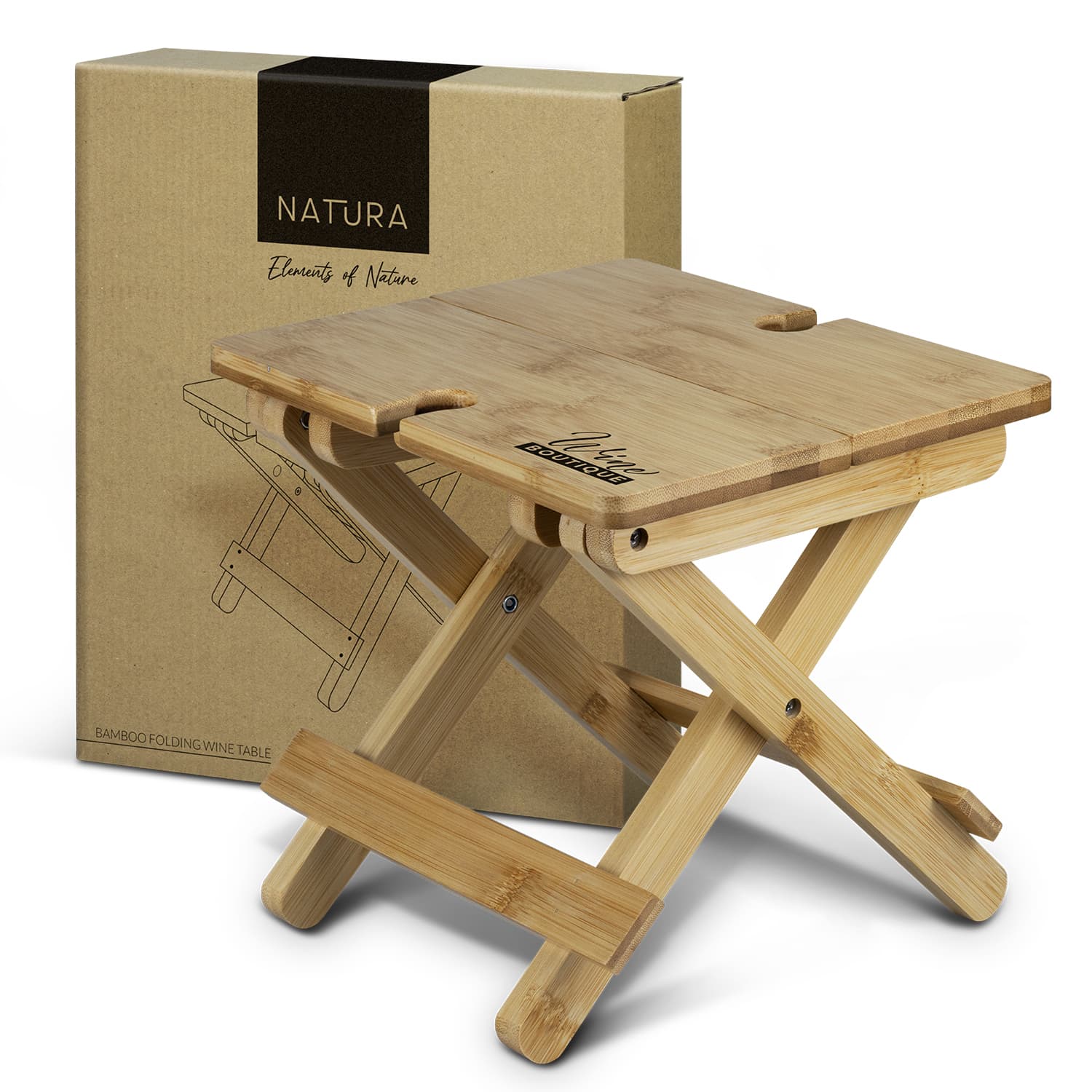 Custom Bamboo Folding Wine Table | Promotional Products NZ | Branded merchandise NZ | Branded Merch | Personalised Merchandise | Custom Promotional Products | Promotional Merchandise