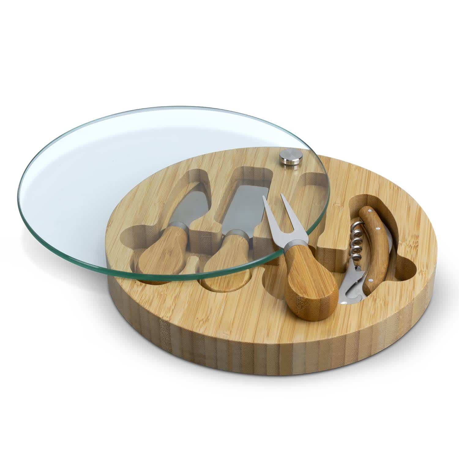 NATURA Glass & Bamboo Cheese Board - 122342 Image