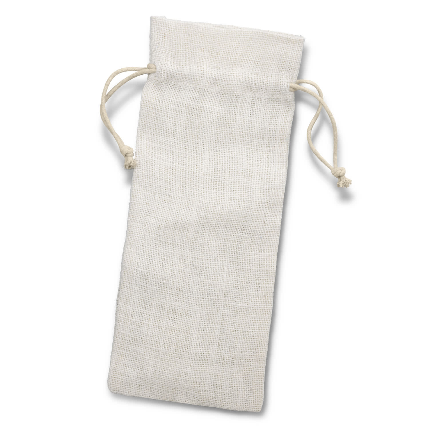 Jute Wine Drawstring Bag - 122387 Image White