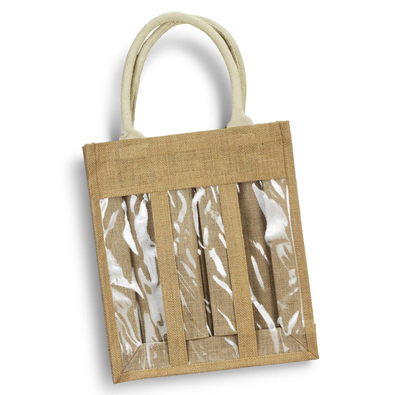 Serena Jute Triple Wine Carrier - 122951 Image Natural