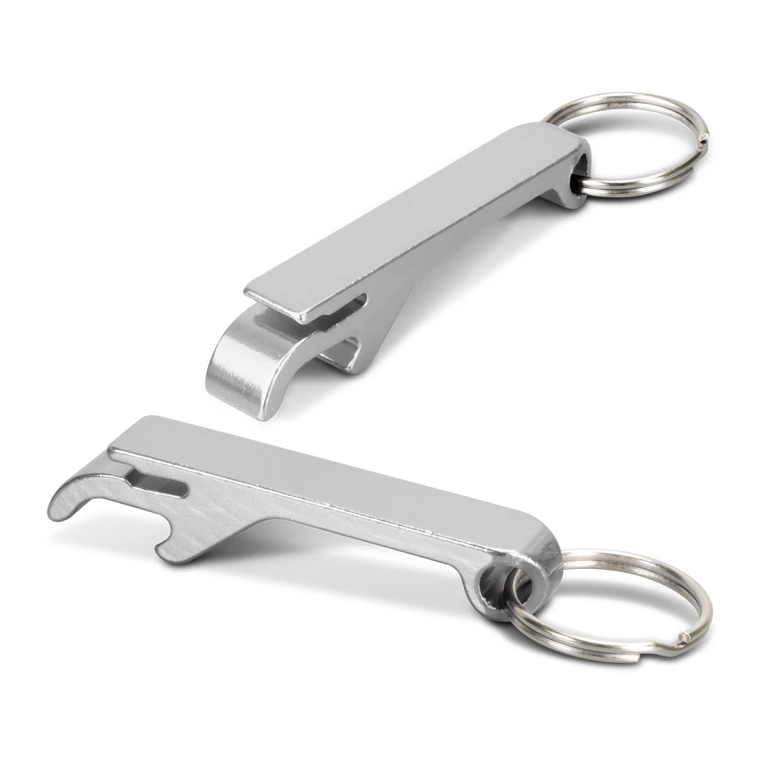 Snappy Metal Bottle Opener Key Ring - 123584 Image Silver
