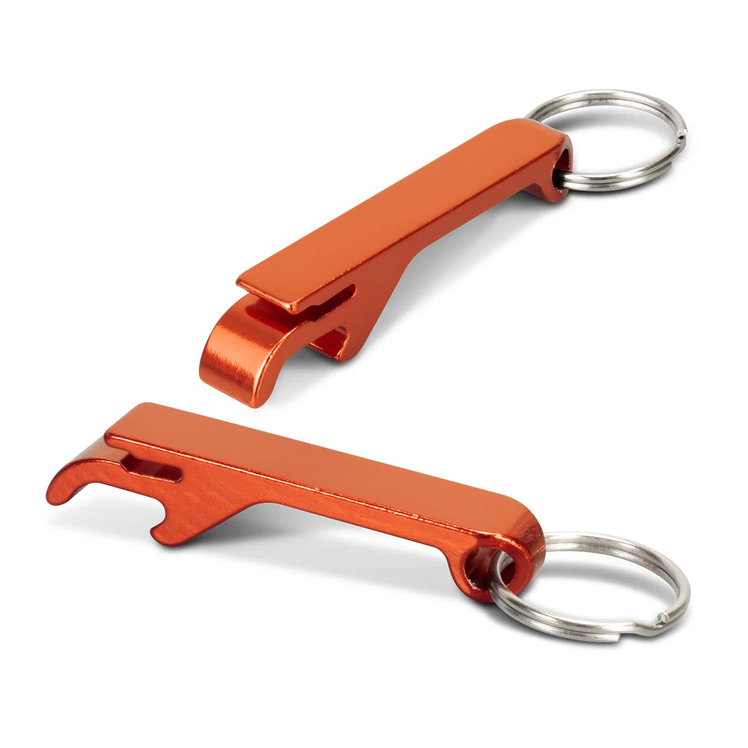 Snappy Metal Bottle Opener Key Ring - 123584 Image Orange