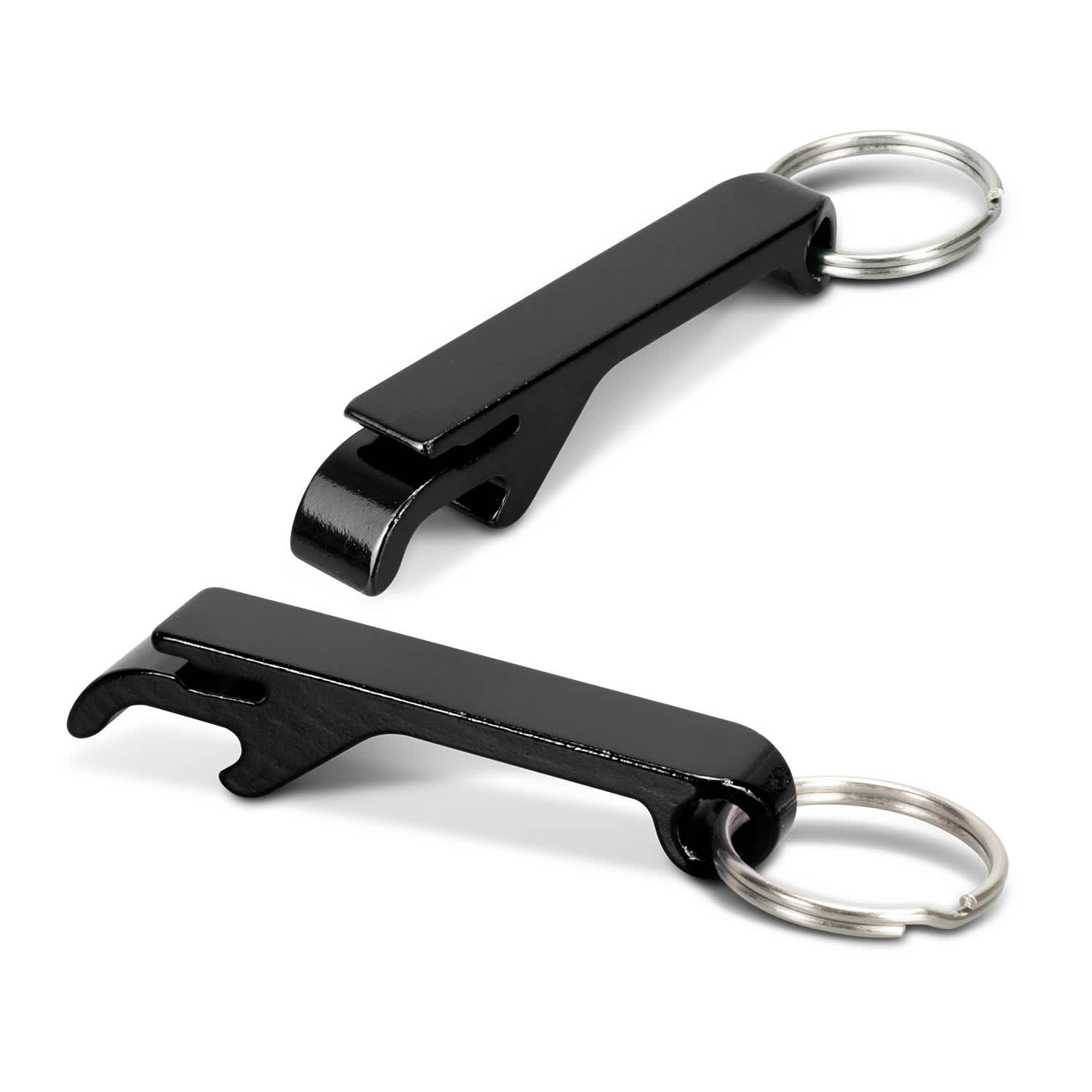 Snappy Metal Bottle Opener Key Ring - 123584 Image Black