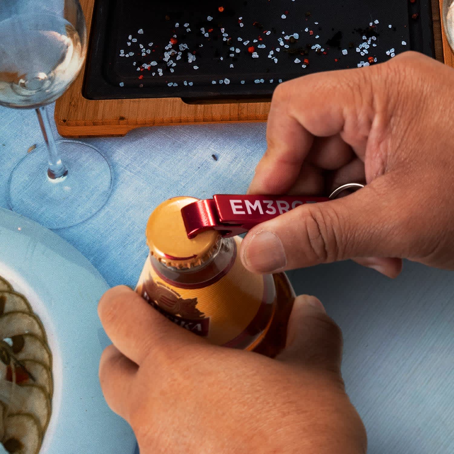 Snappy Metal Bottle Opener Key Ring - 123584 Image 