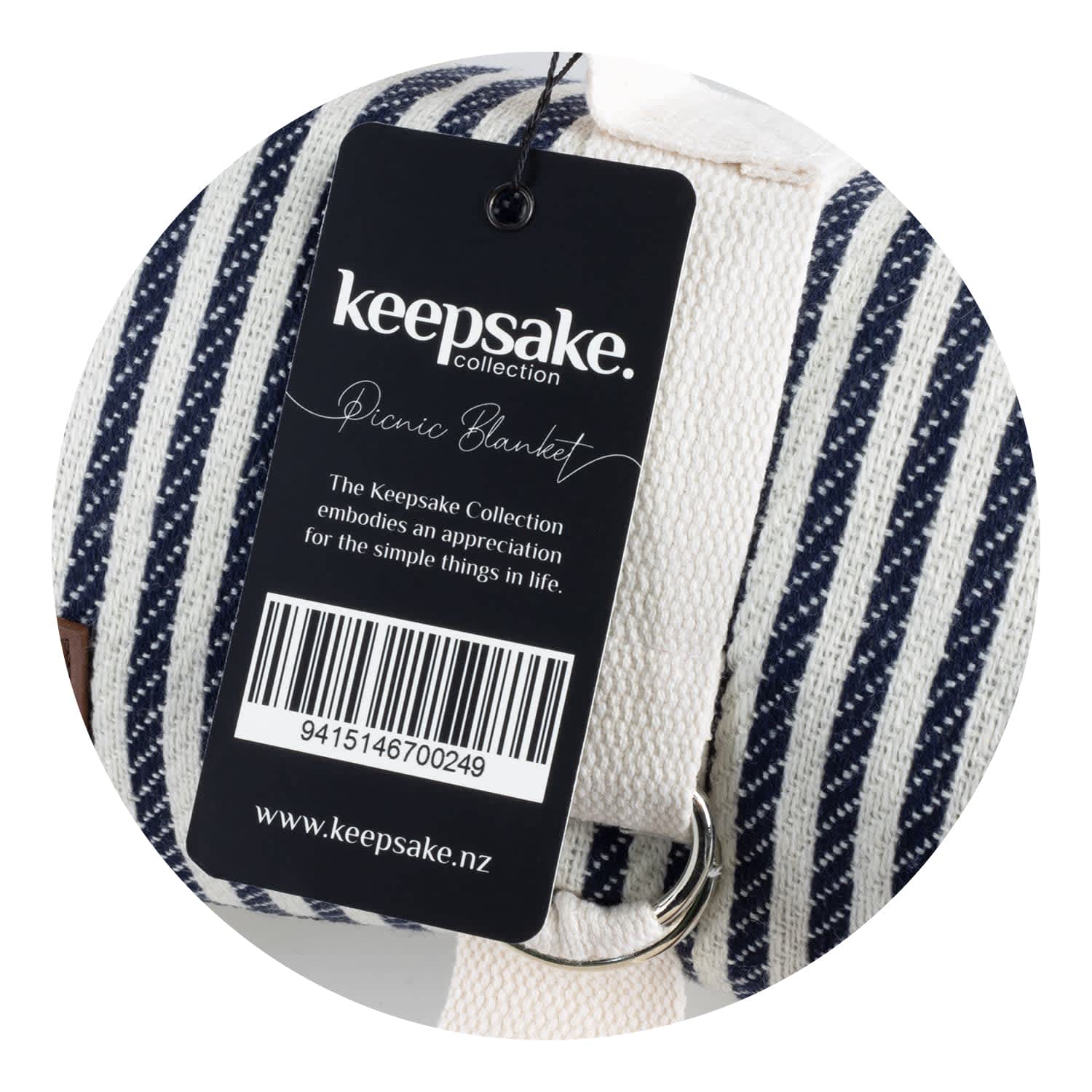 Keepsake Picnic Blanket - 123606 Image Natural/Black