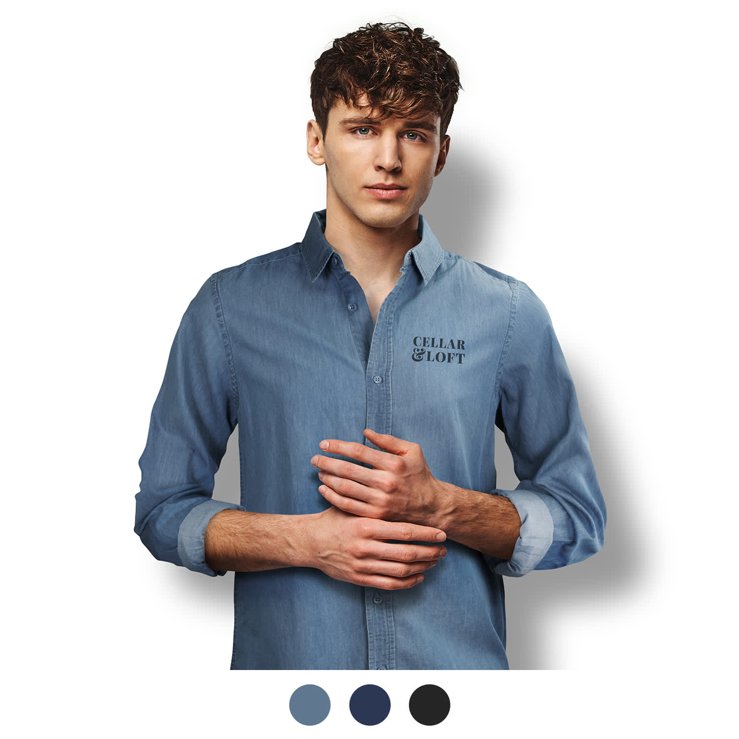 TRENDSWEAR Chester Men's Denim Shirt | Custom Colour Polo Shirts | Custom Polyester Polo Shirts | Polo Shirts with Company Logo | logo printing on clothing | online custom clothing nz | custom apparel | custom workwear | apparel merchandise |