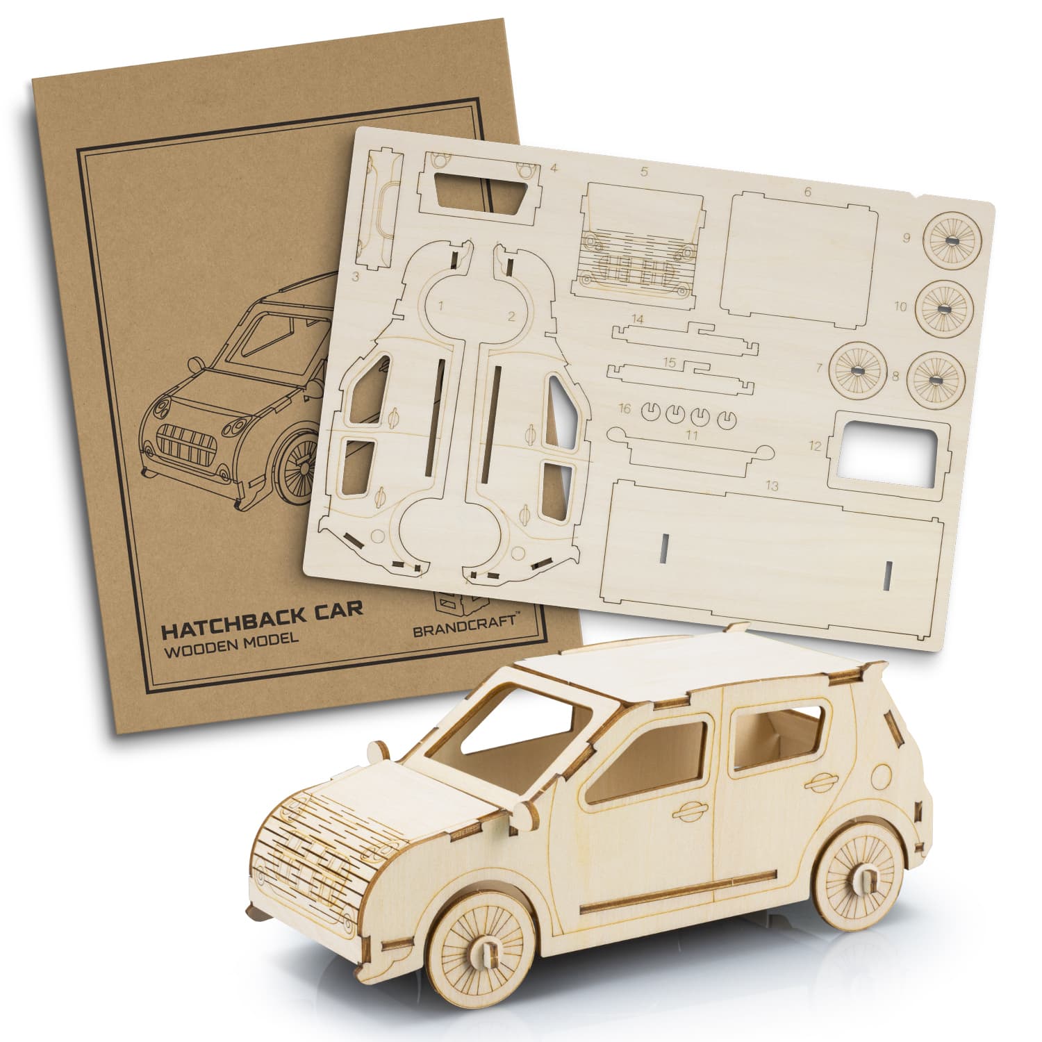 BRANDCRAFT Hatchback Car Wooden Model | Hatchback Car Wooden Model | Custom Merchandise | Merchandise | Customised Gifts NZ | Corporate Gifts | Promotional Products NZ | Branded merchandise NZ | Branded Merch | Personalised Merchandise | Custom Promo