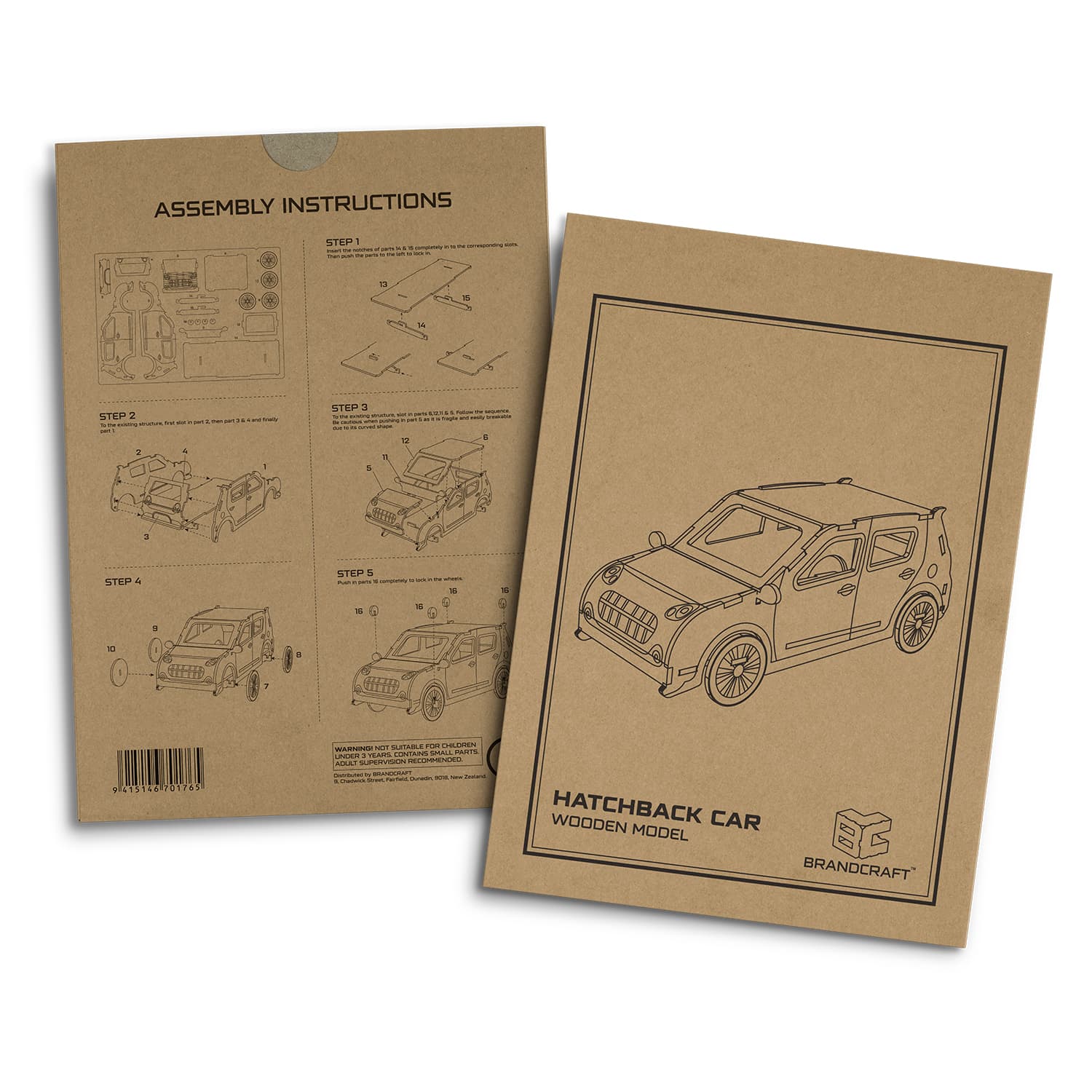 BRANDCRAFT Hatchback Car Wooden Model - 124028 Image 