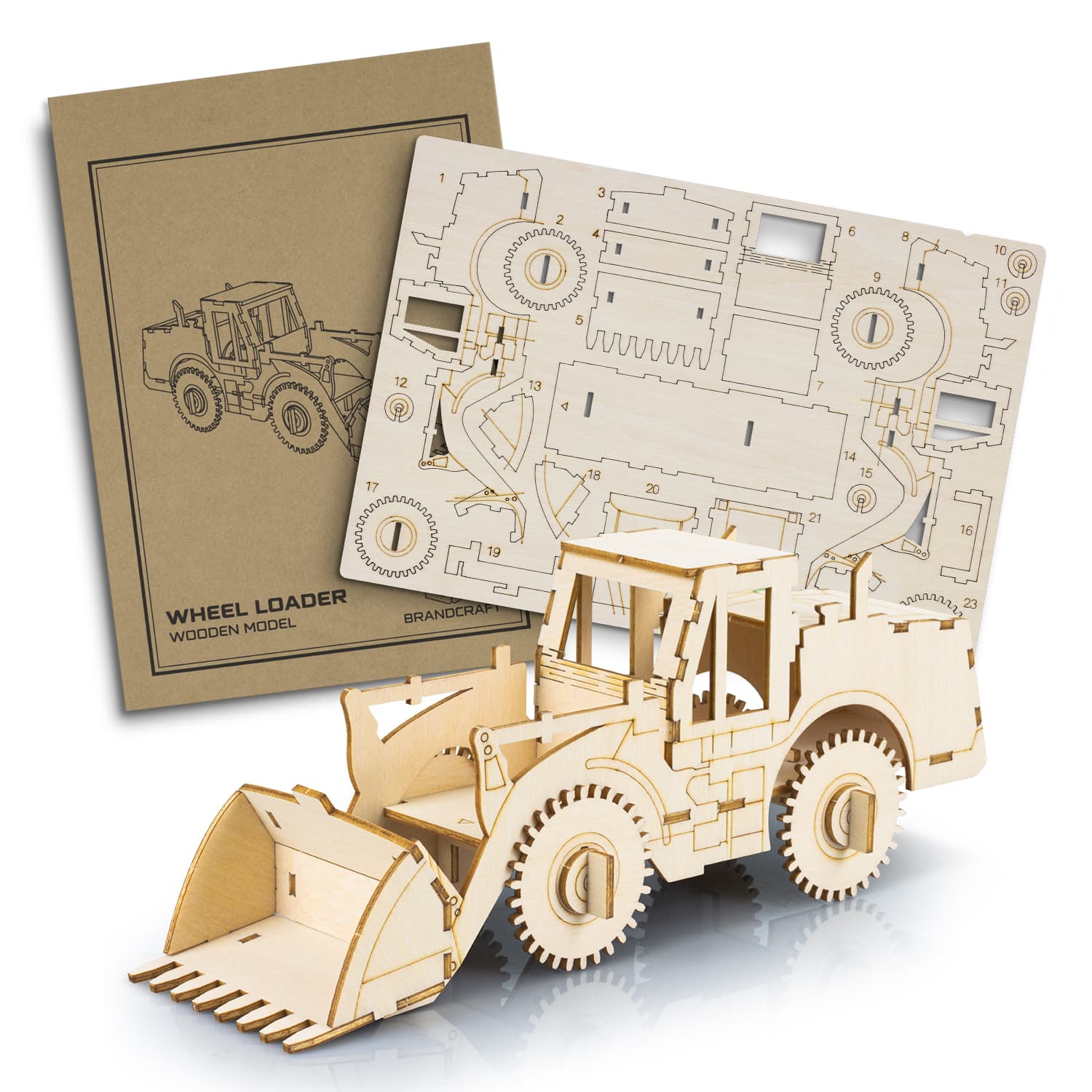 BRANDCRAFT Wheel Loader Wooden Model | Wheel Loader Wooden Model | Custom Merchandise | Merchandise | Customised Gifts NZ | Corporate Gifts | Promotional Products NZ | Branded merchandise NZ | Branded Merch | Personalised Merchandise | Custom Promotional 