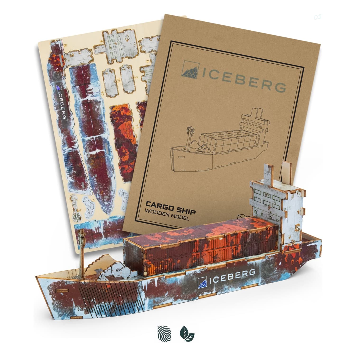 BRANDCRAFT Cargo Ship Wooden Model