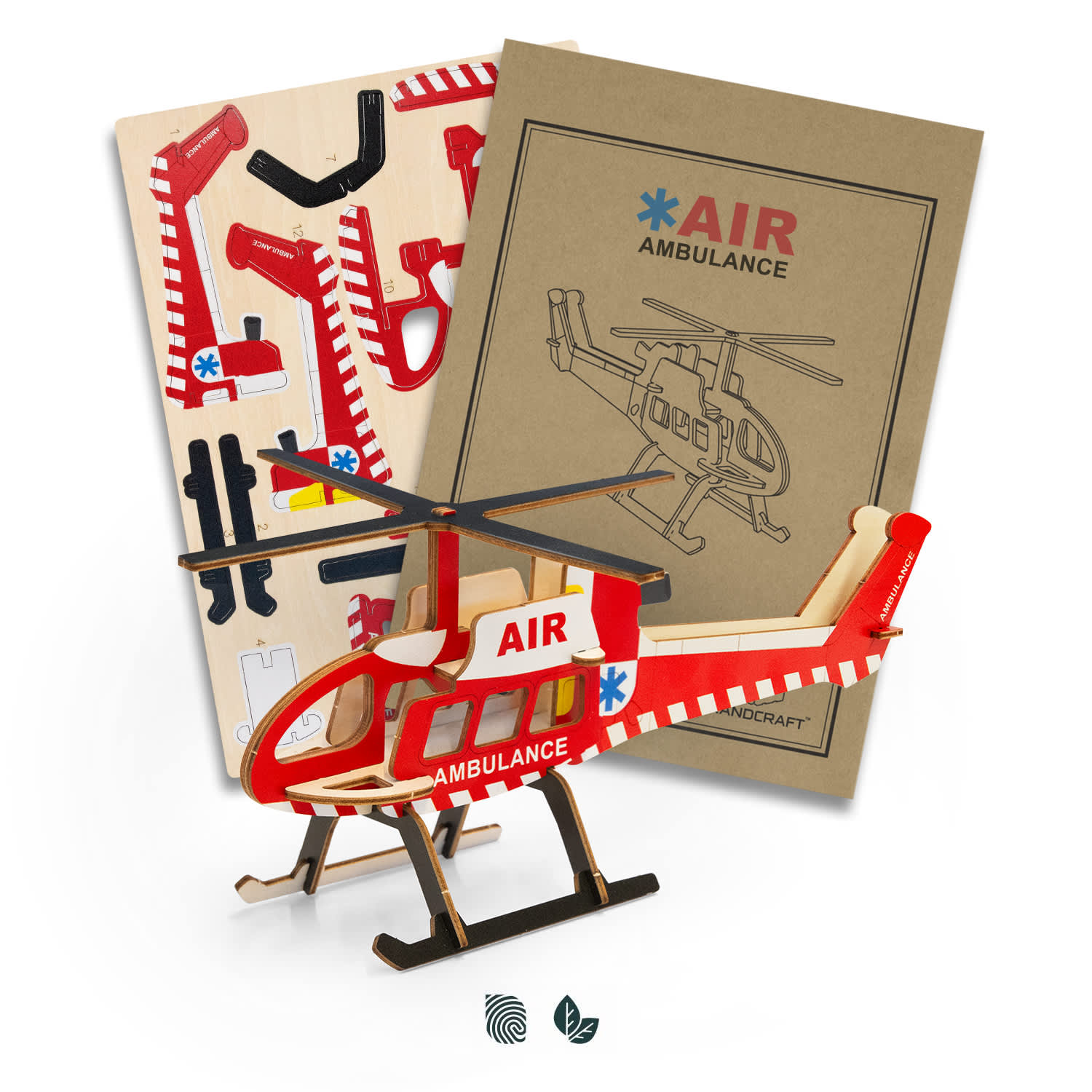 BRANDCRAFT Helicopter Wooden Model
