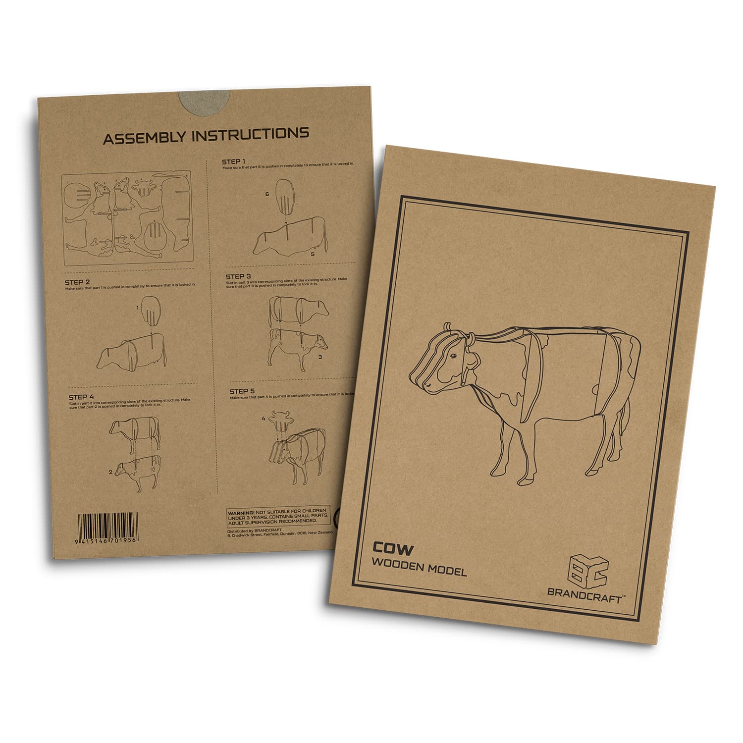BRANDCRAFT Cow Wooden Model - 124047 Image
