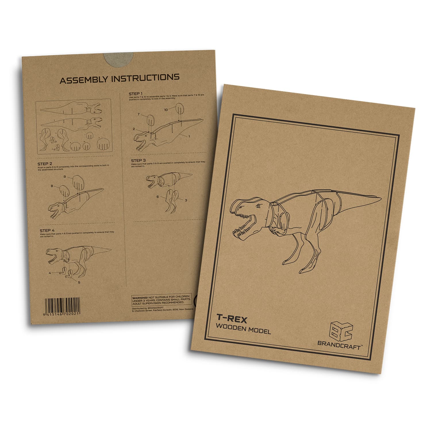 BRANDCRAFT Tyrannosaurus Rex Wooden Model - 124055 Image
