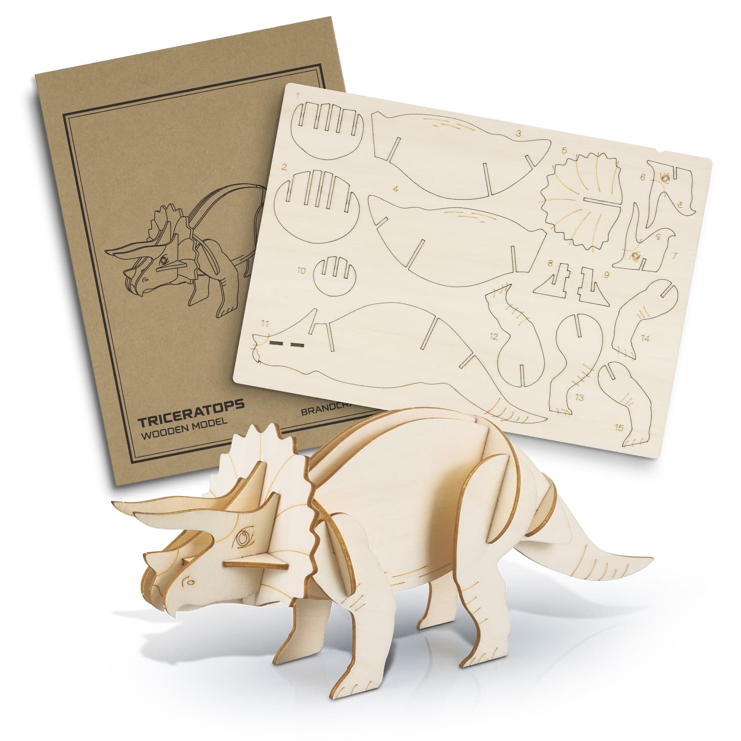 BRANDCRAFT Triceratops Wooden Model | Triceratops Wooden Model | Custom Merchandise | Merchandise | Customised Gifts NZ | Corporate Gifts | Promotional Products NZ | Branded merchandise NZ | Branded Merch | Personalised Merchandise | Custom Promotional 