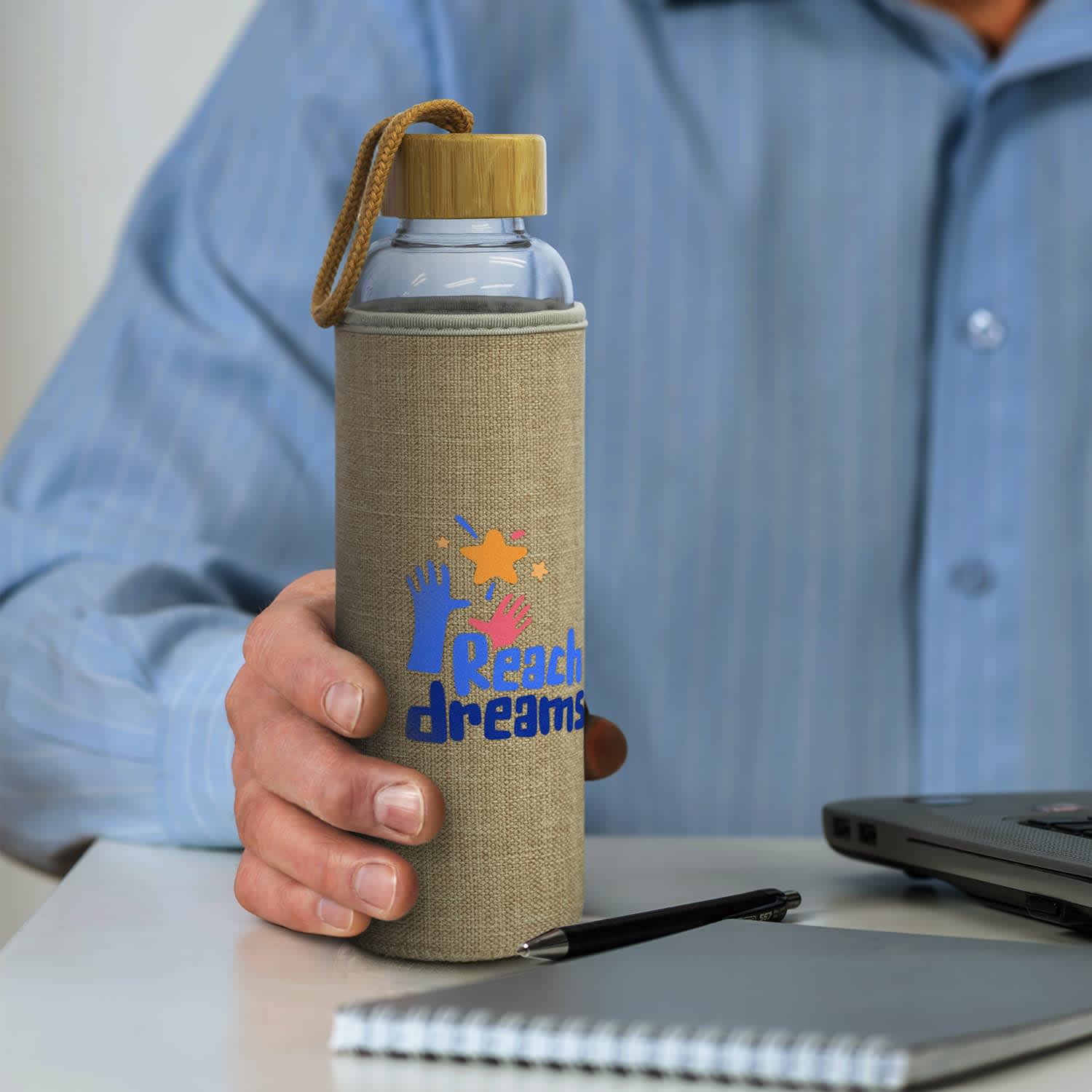 Eden Glass Bottle - Natural Sleeve - 124747 Image