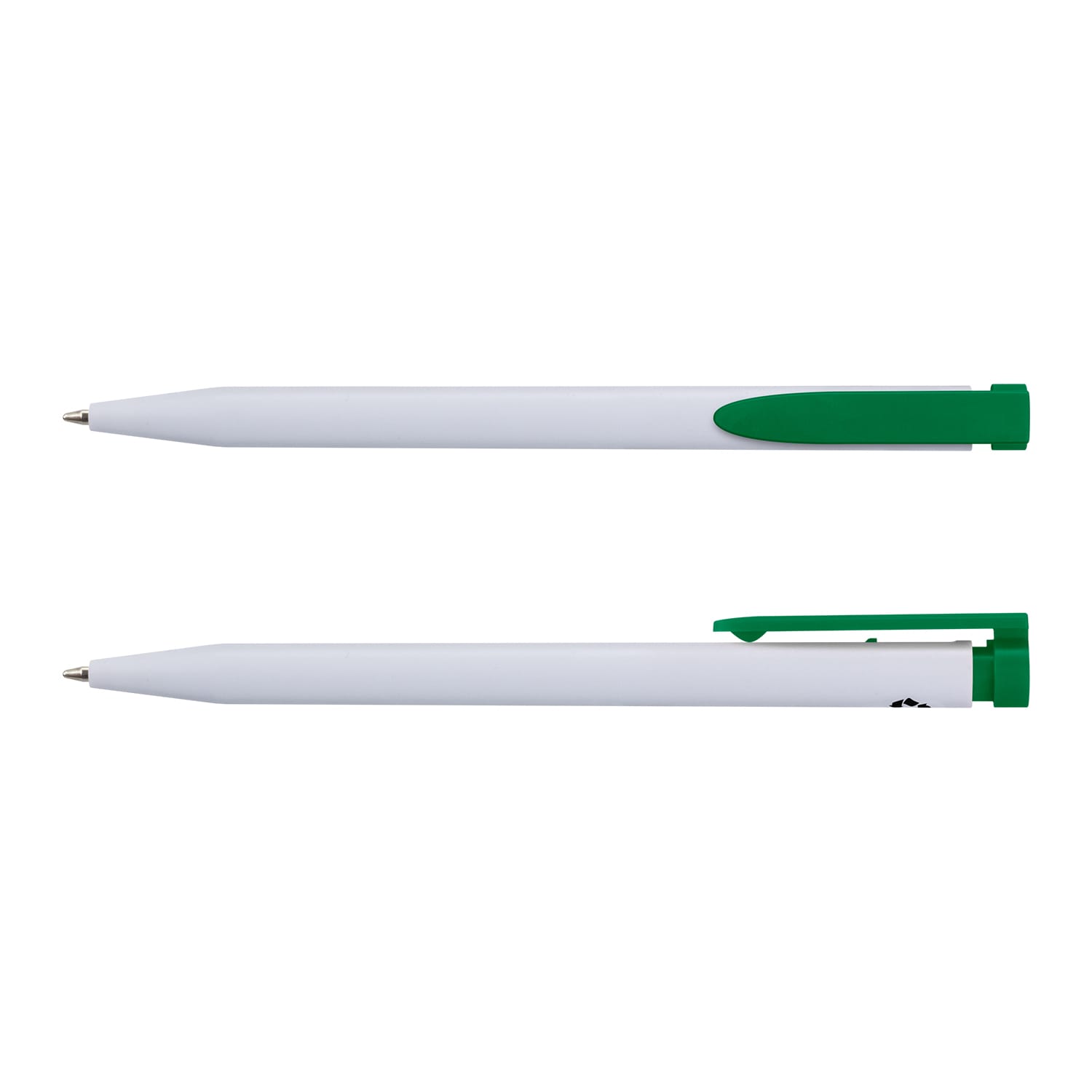Recycled Plastic Pen - 124857 Image White/Dark Green