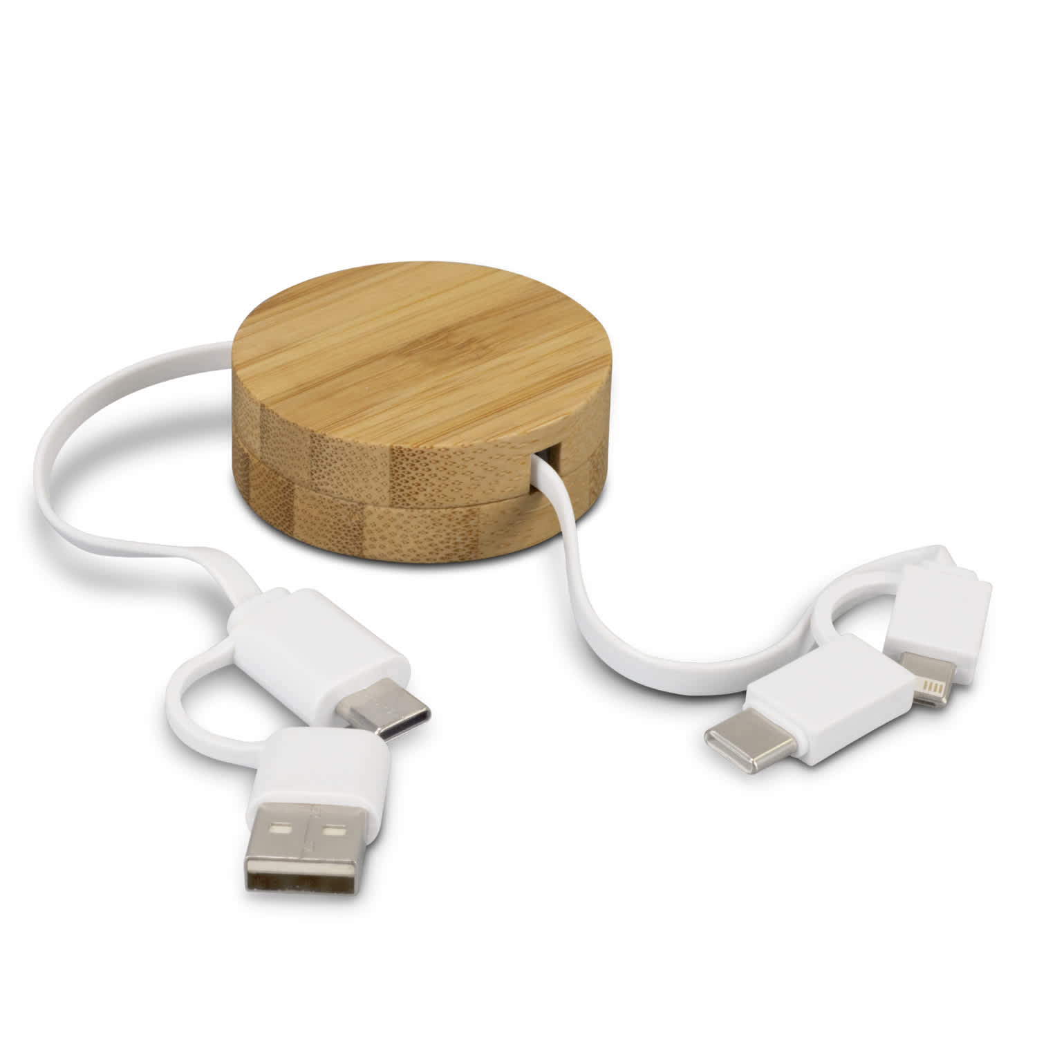 Bamboo Retractable Charging Cable - 124859 Image 