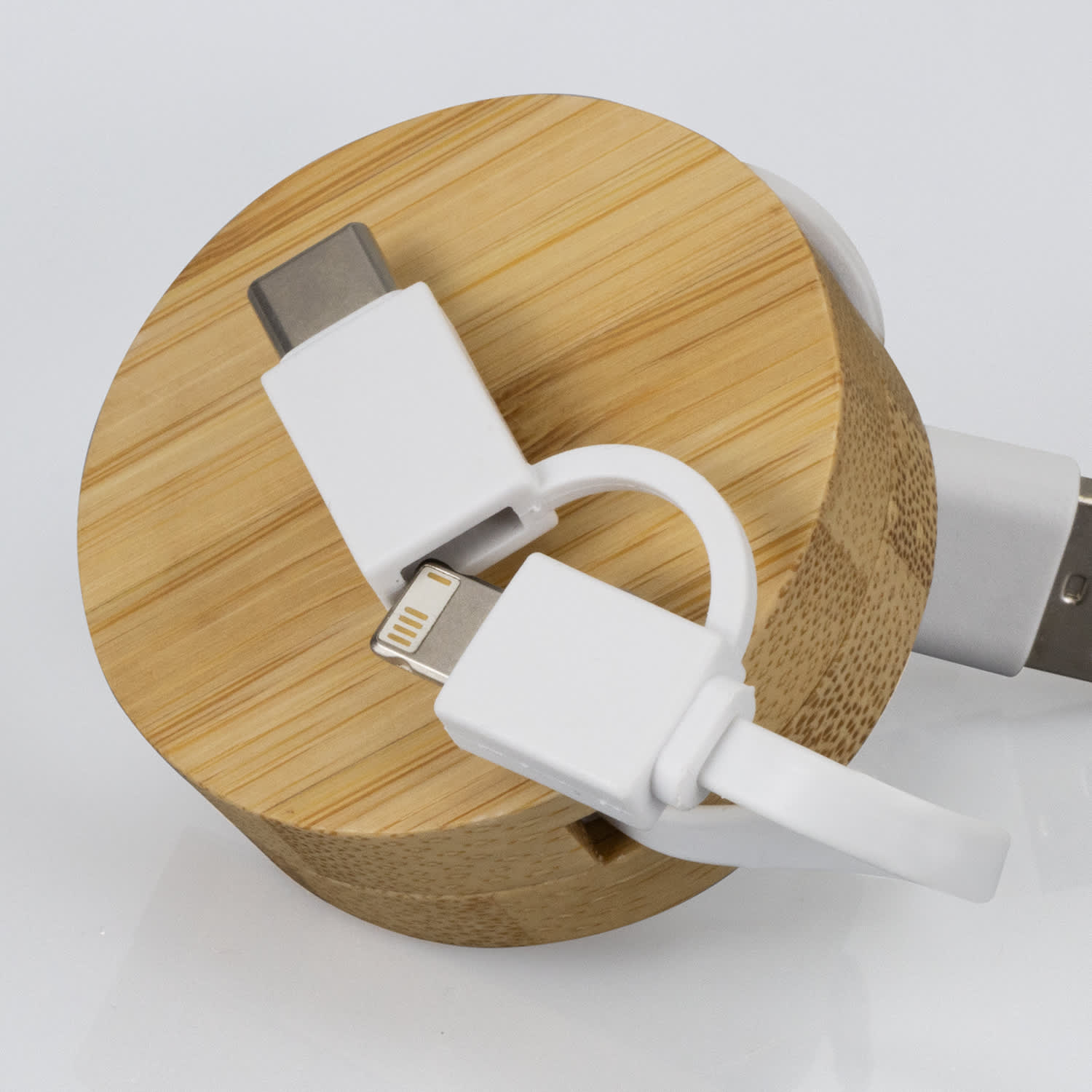 Bamboo Retractable Charging Cable - 124859 Image 