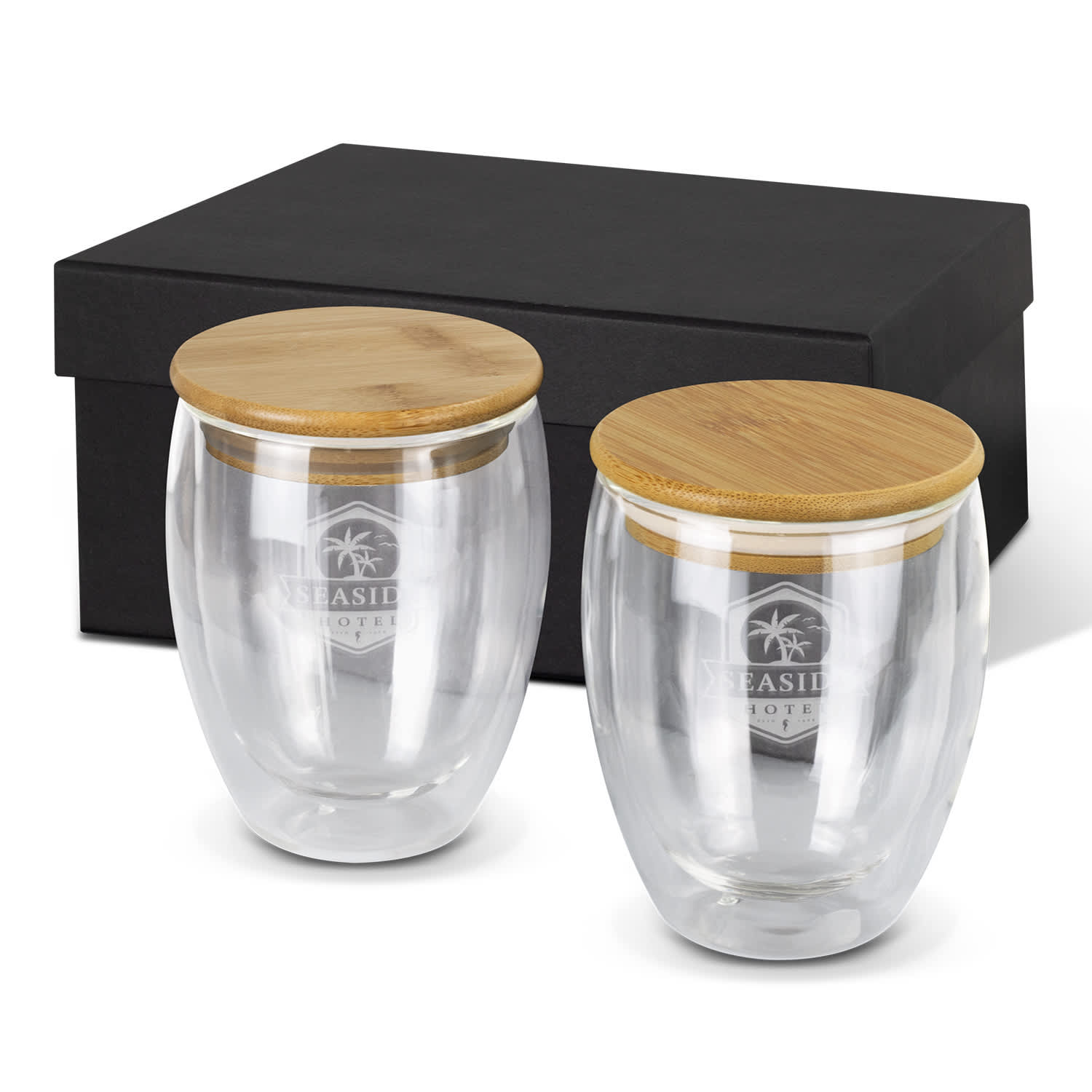 Azzurra Glass Set - 350ml | Personalised Cup | Reusable Coffee Cup | Glass Cups Set | Custom Glass Cups Set | Personalised Glass Cups Set | Customised Glass Cups Set | Custom Merchandise | Merchandise | Customised Gifts NZ | Corporate Gifts | 