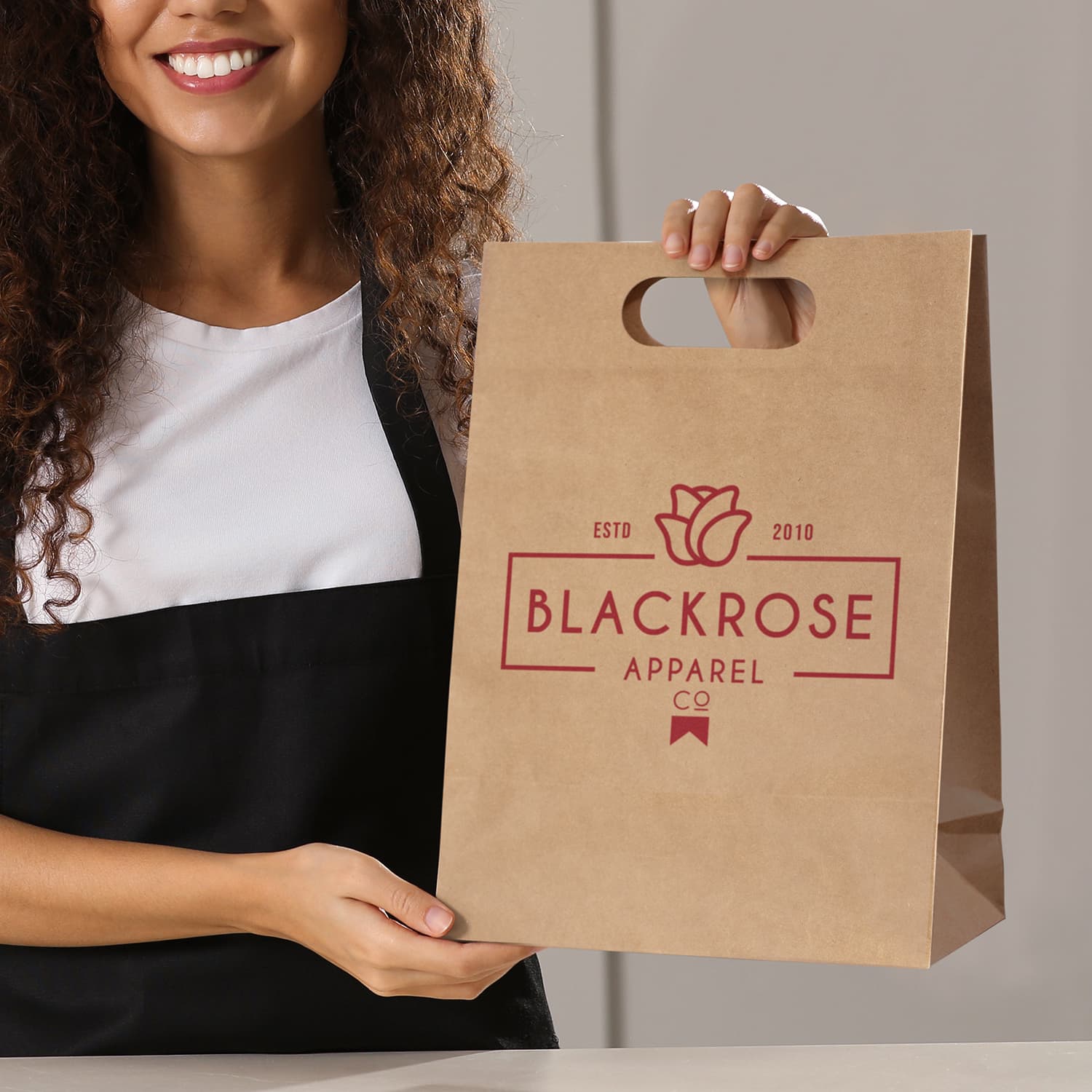 Large Die Cut Paper Bag Portrait - 125053 Image