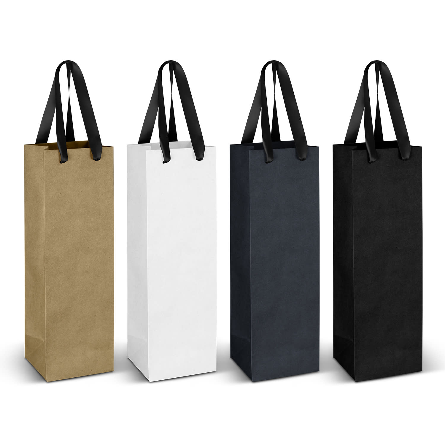 Wine Ribbon Handle Paper Bag - 125054 Image 