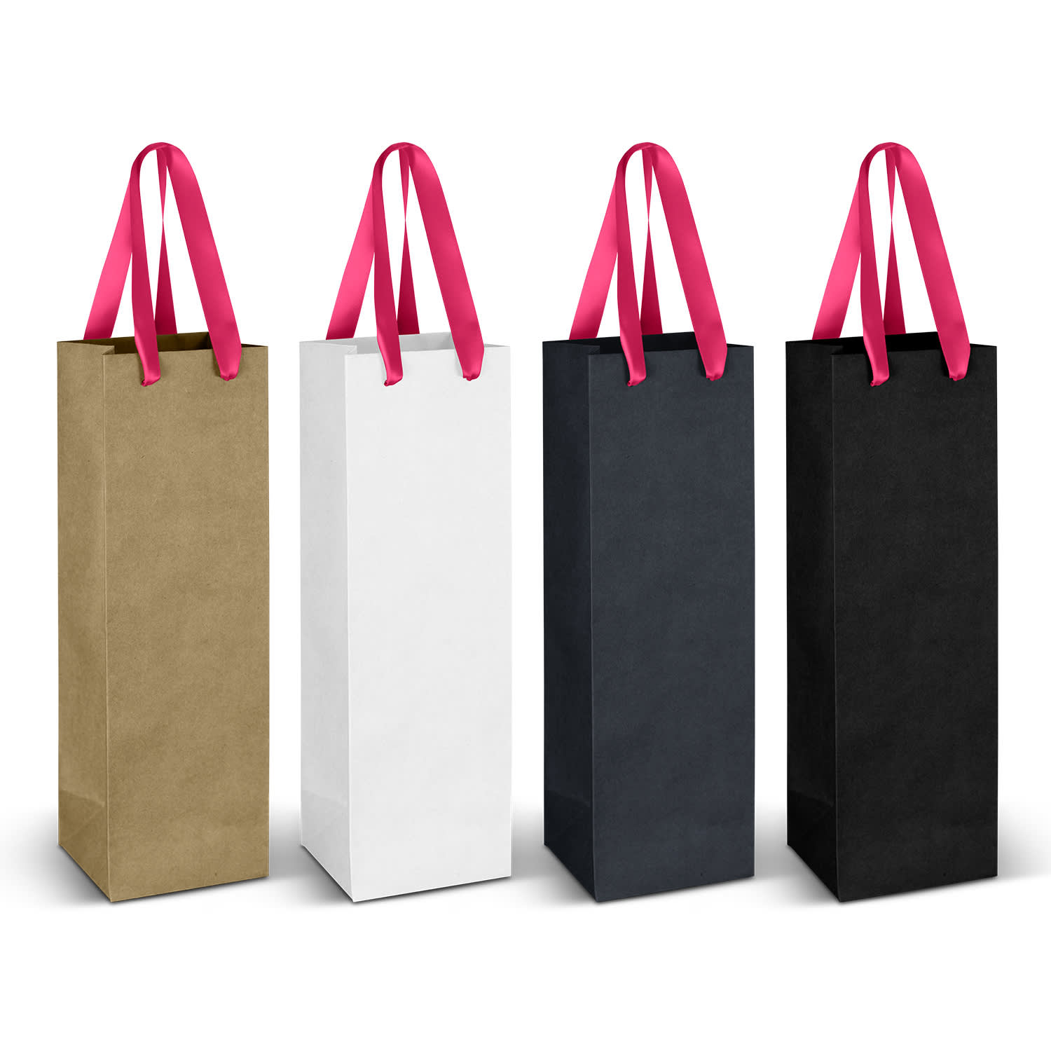 Wine Ribbon Handle Paper Bag - 125054 Image 