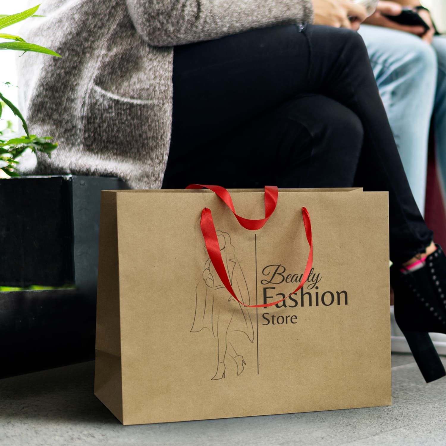 Extra Large Ribbon Handle Paper Bag - 125059 Image 