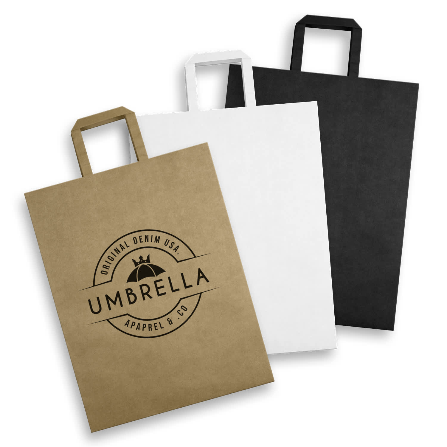 Extra Large Flat Handle Paper Bag Portrait | Custom Paper Bags | Customised Paper Bags | Personalised Paper Bags | Custom Merchandise | Merchandise | Customised Gifts NZ | Corporate Gifts | Promotional Products NZ | Branded merchandise NZ | Branded Merch 