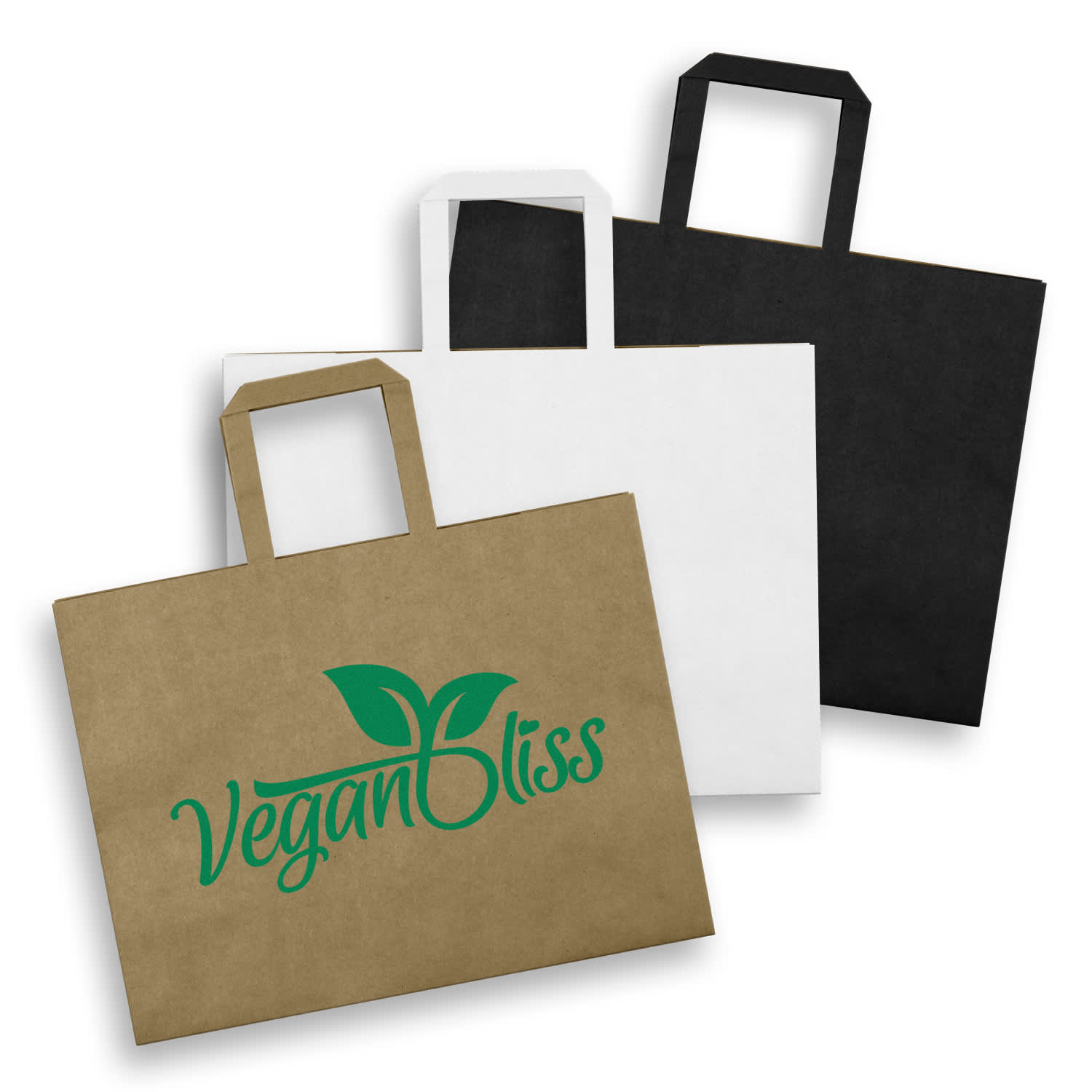 Large Flat Handle Paper Bag Landscape | Custom Paper Bags | Customised Paper Bags | Personalised Paper Bags | Custom Merchandise | Merchandise | Customised Gifts NZ | Corporate Gifts | Promotional Products NZ | Branded merchandise NZ | Branded Merch | 