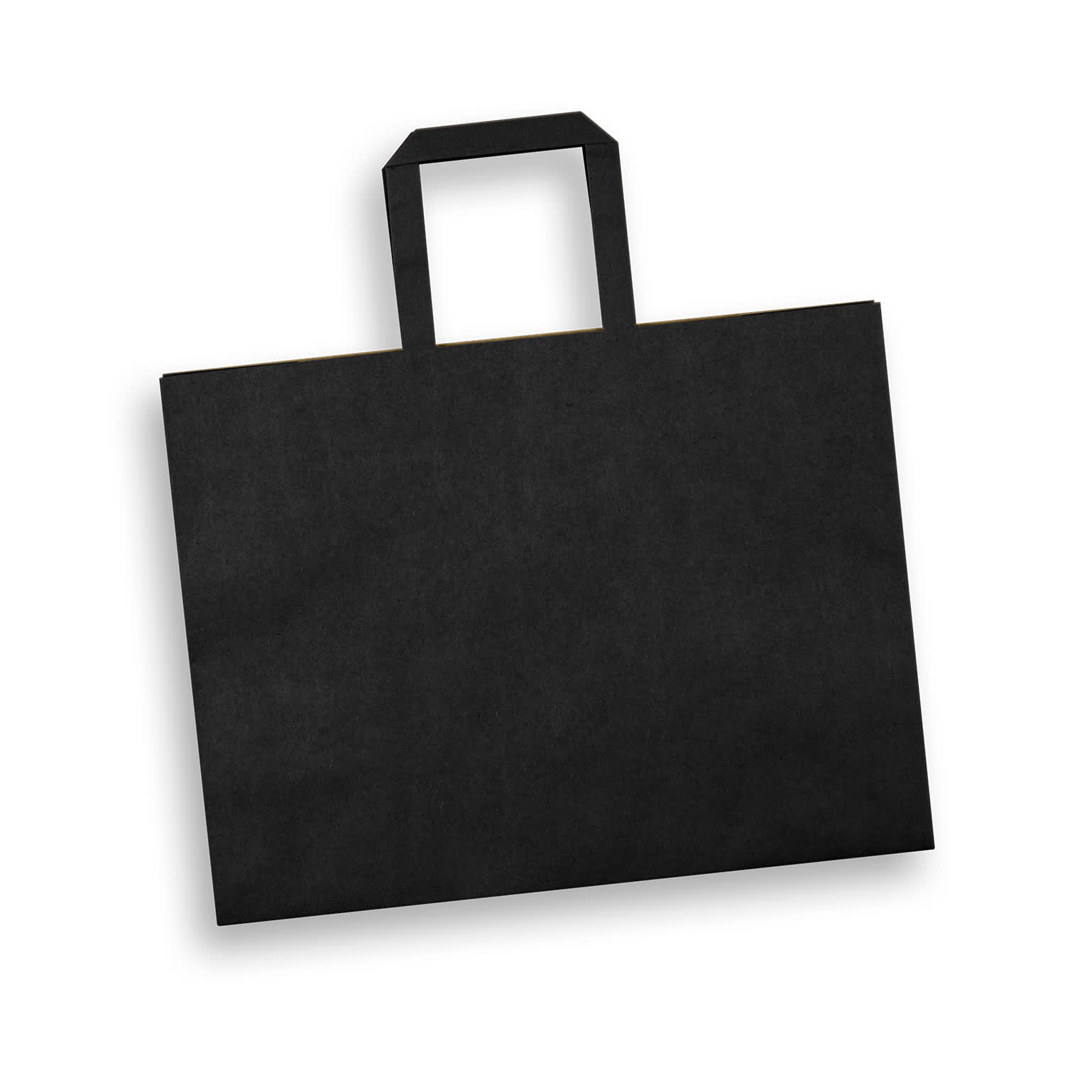 Large Flat Handle Paper Bag Landscape - 125941 Image Black