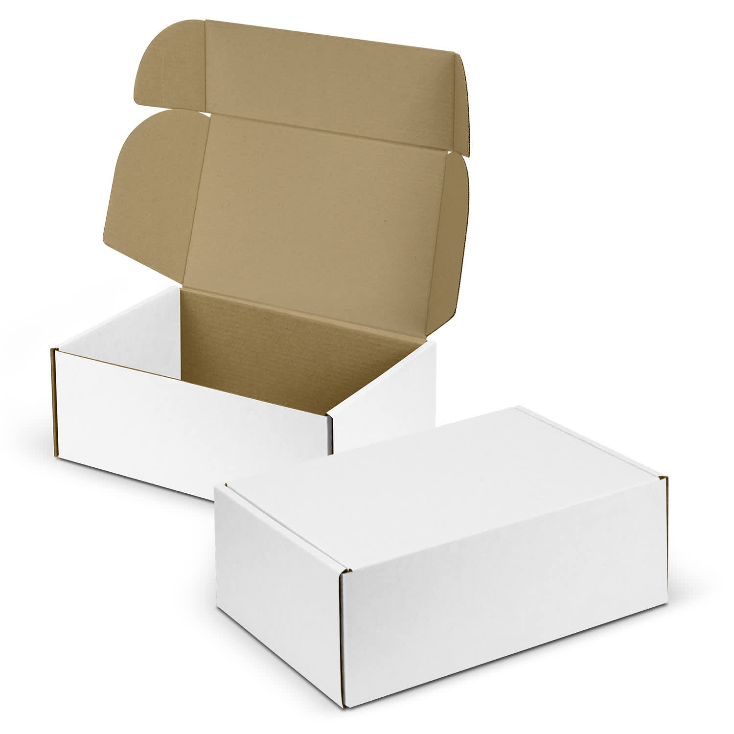 Die Cut Box with Locking Lid - 360x260x134mm - 126238 Image White/Natural