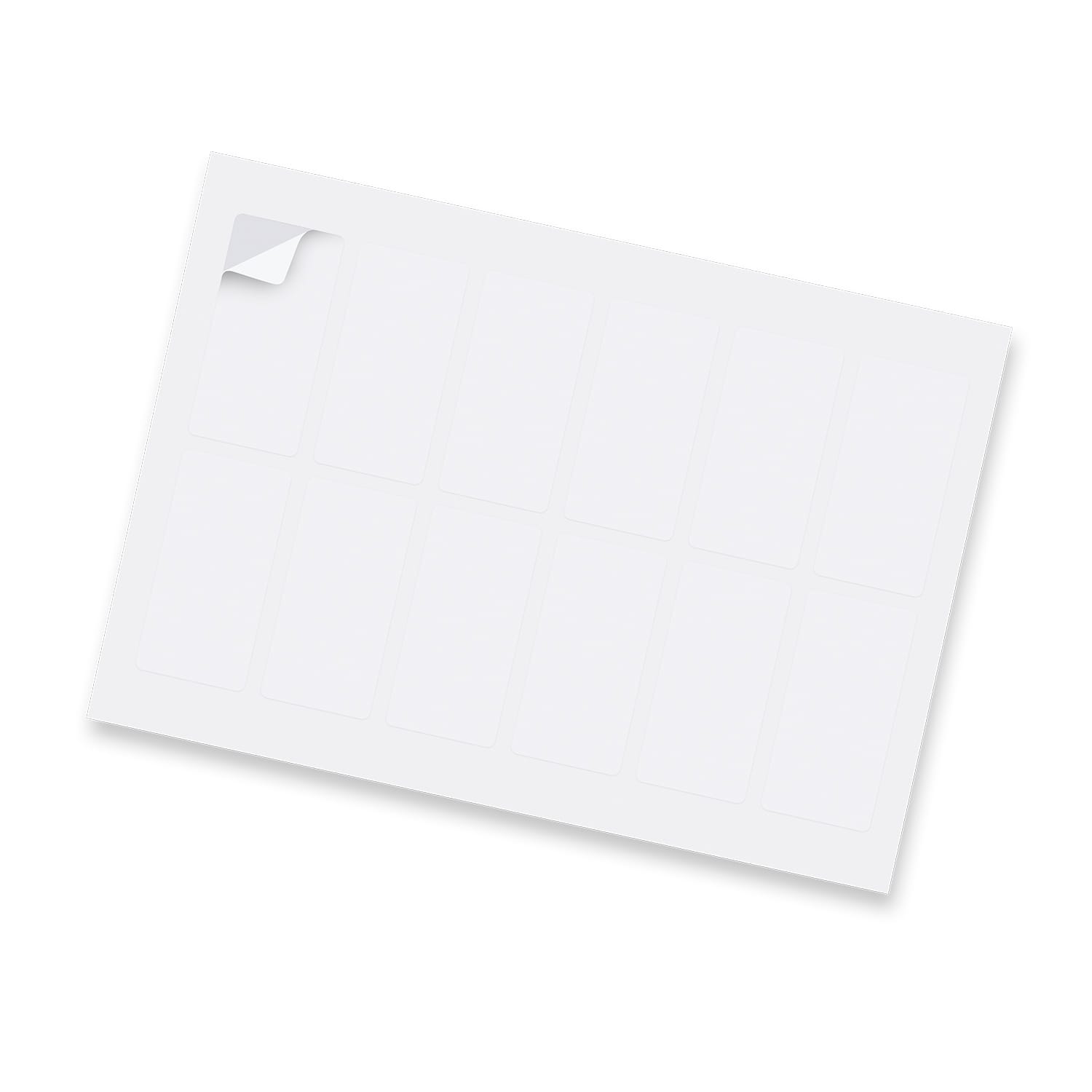 Sticker Sheet 40 x 80mm Rectangle - Matte - 127924 Image White