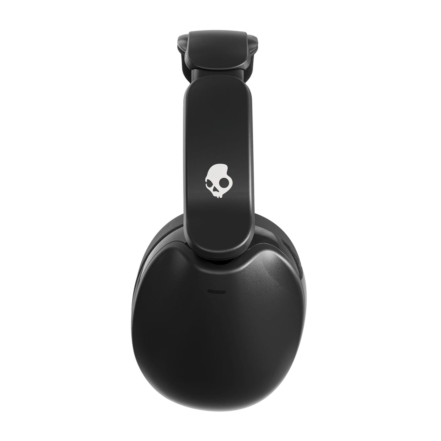 Black Skullcandy Hesh 360 headphones featuring a logo on the side, showcasing a sleek over-ear design.