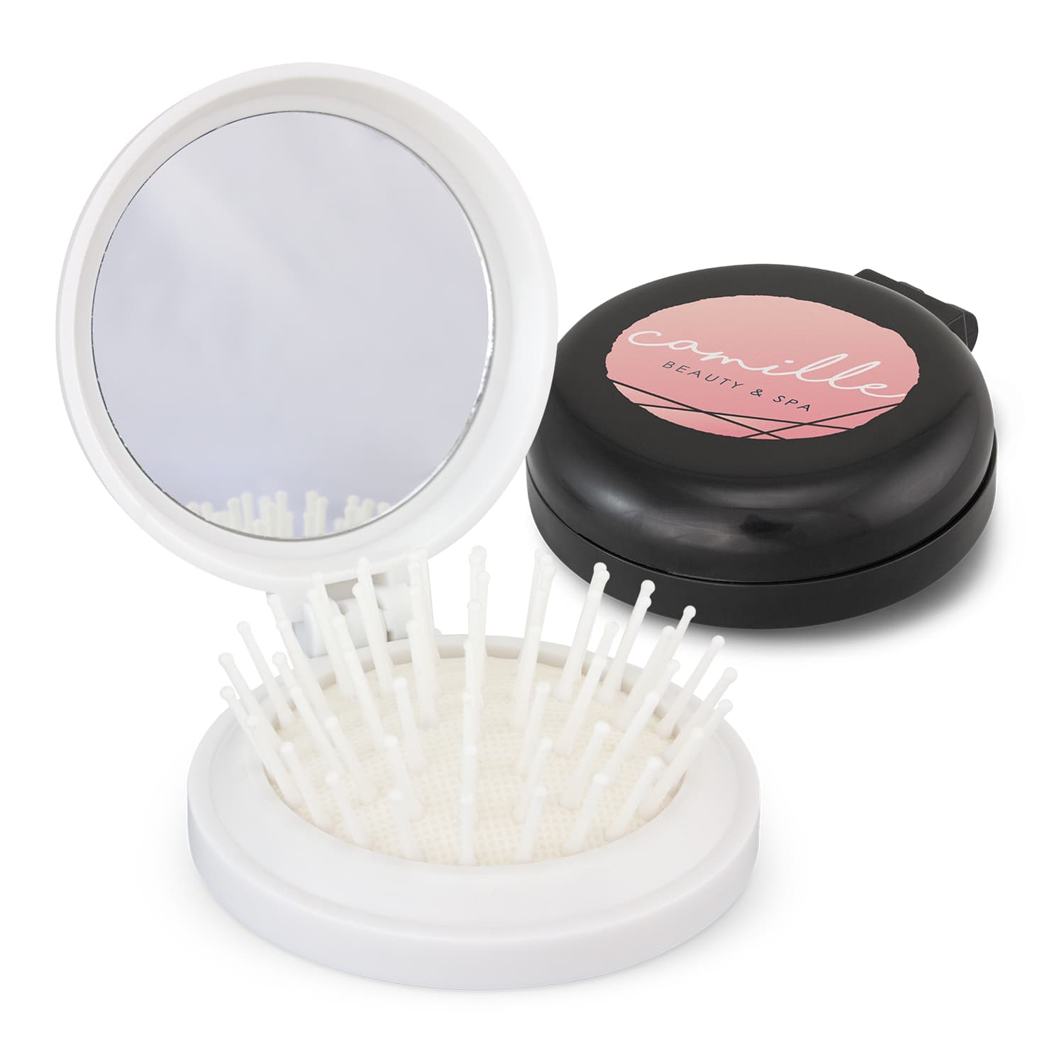 Compact Brush with Mirror | Branded Brush with Mirror | Printed Brush with Mirror NZ | Trends Collection | Withers & Co